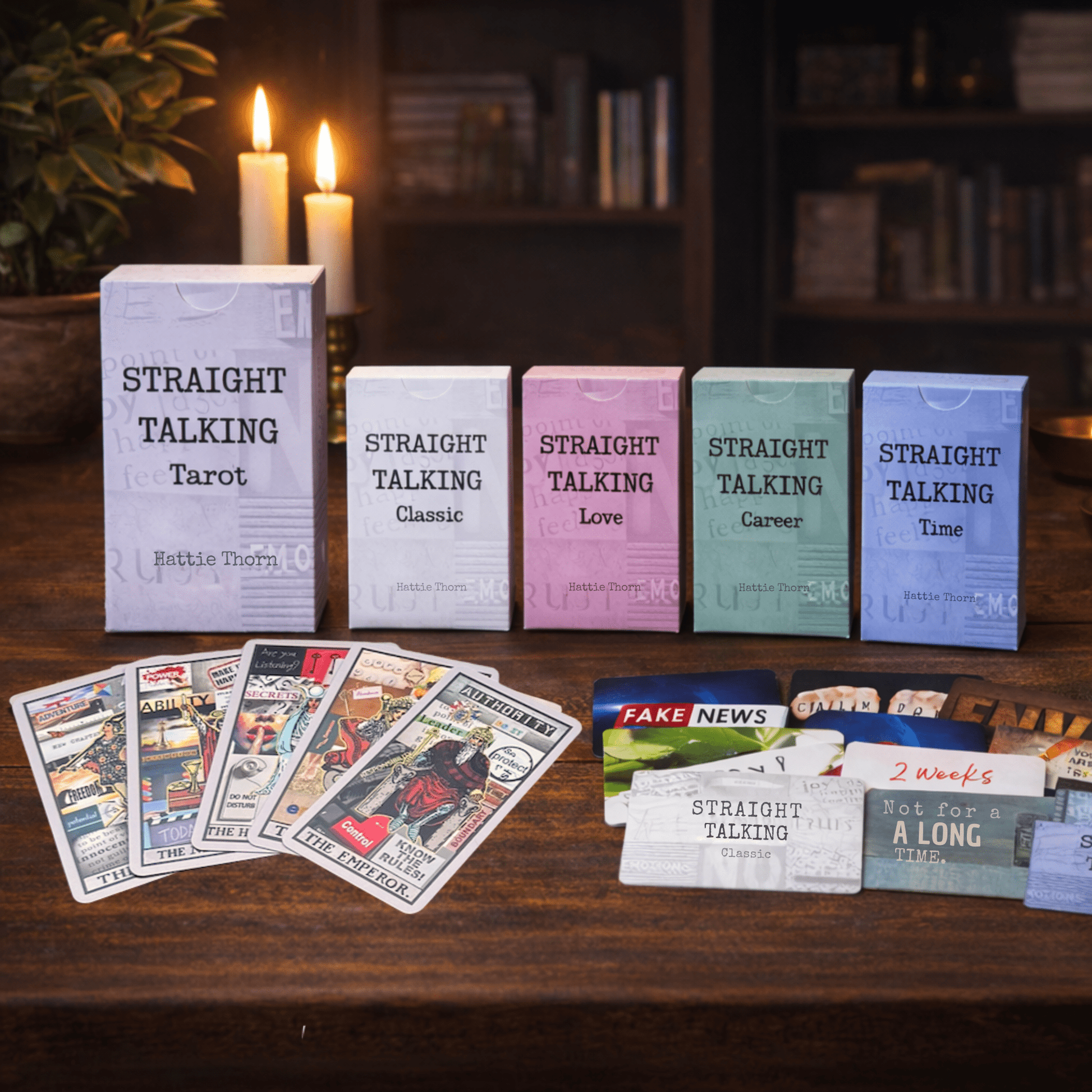 Straight Talking Tarot Bundle ♦ The complete direct - answer tarot system with four powerful clarifier decks 🔮 - Hattie Thorn Tarot