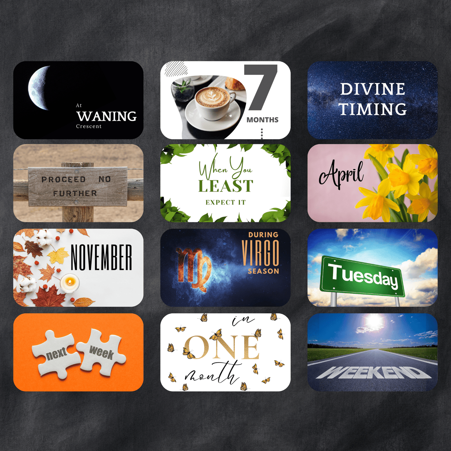 Straight Talking Time ⏳ ♦ Timing clarifiers for when something is coming, unfolding, or not quite ready yet. - Hattie Thorn Tarot