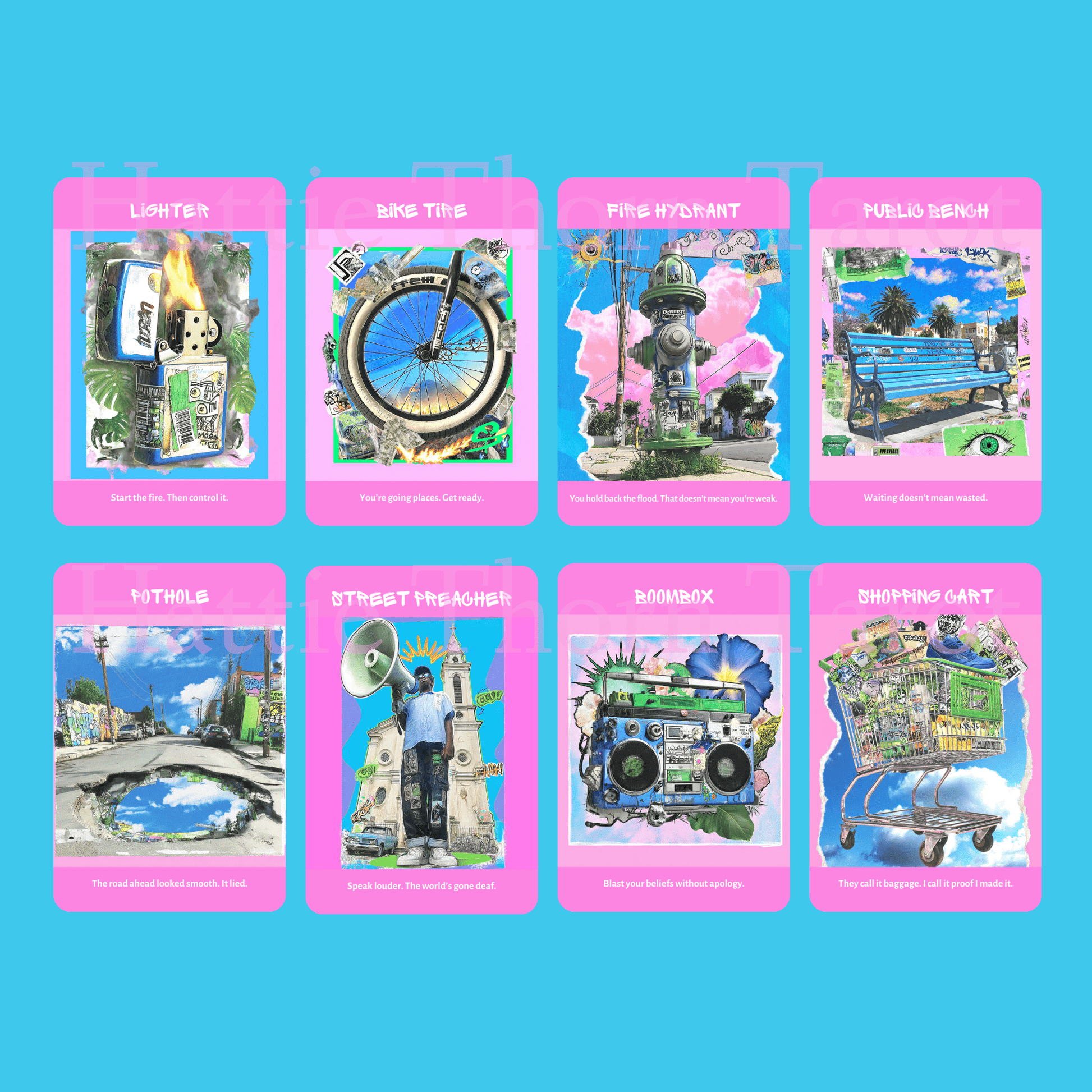 Street Prophets Oracle 🚧 Street signs, pigeons, bottle caps, and blunt wisdom from the sidewalks. - Hattie Thorn Tarot