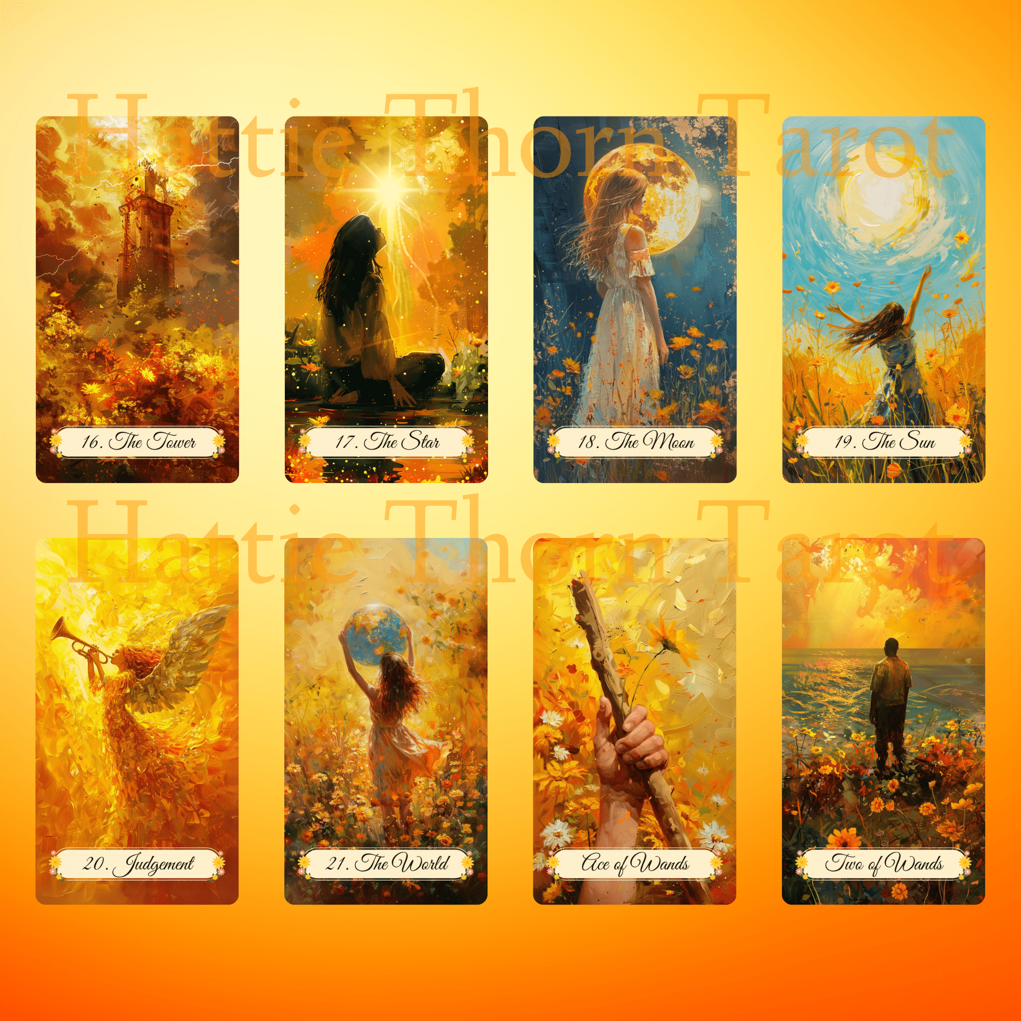 Summer Meadow Tarot 🌻 A 78 - card tarot deck basking in sunshine, wildflowers, and midyear clarity - Hattie Thorn Tarot