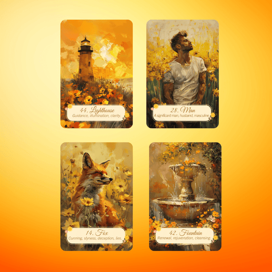 Summer Meadows Lenormand 🌻 A 45 - card extended Lenormand deck with clear meanings and botanical charm - Hattie Thorn Tarot