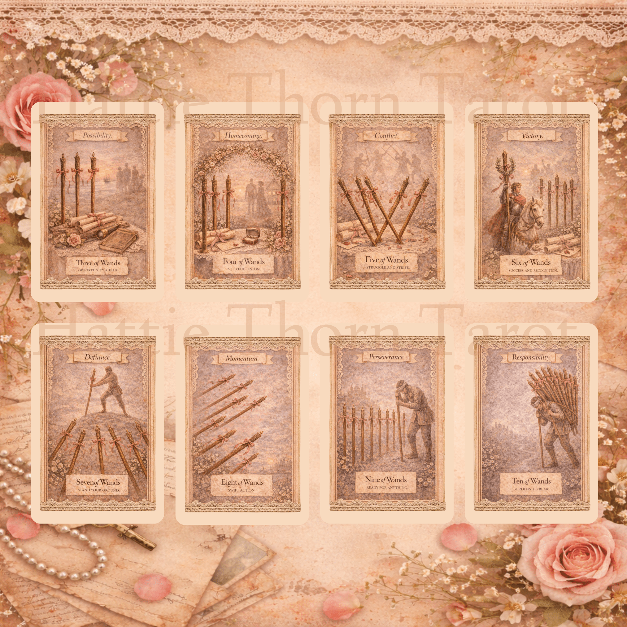 The Keepsake Tarot 🕯️ A vintage scrapbook tarot deck where memories, whispers, and hidden truths unfold through lace and parchment - Hattie Thorn Tarot