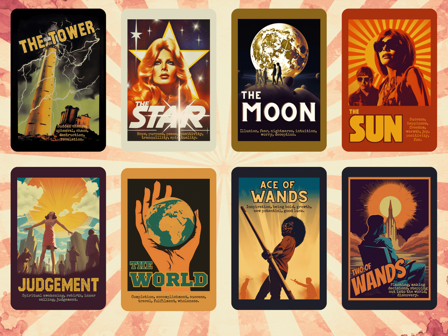 The Retro Poster Tarot 🍿 Classic tarot with a vintage cinema twist. - Hattie Thorn Tarot