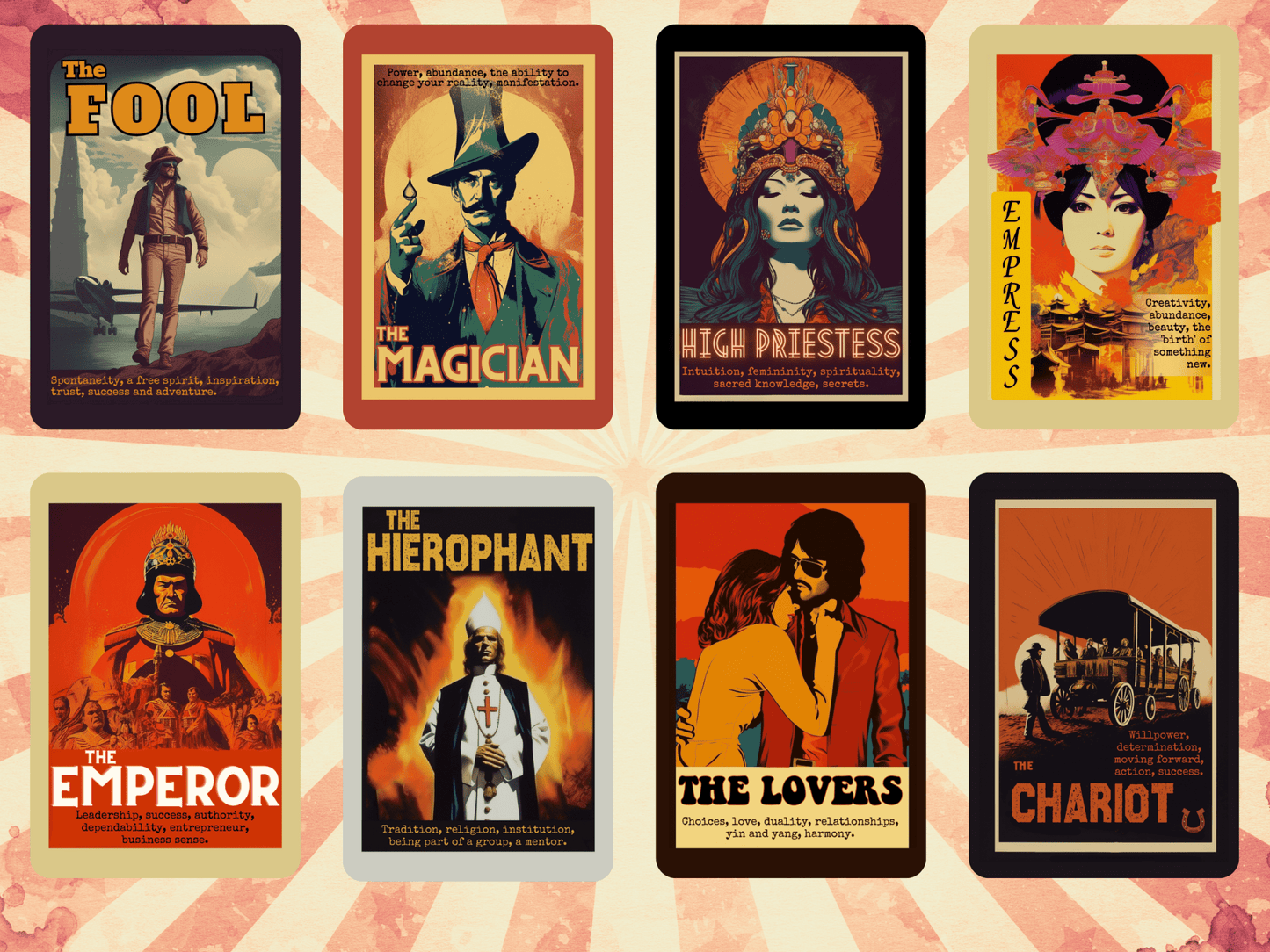 The Retro Poster Tarot 🍿 Classic tarot with a vintage cinema twist. - Hattie Thorn Tarot