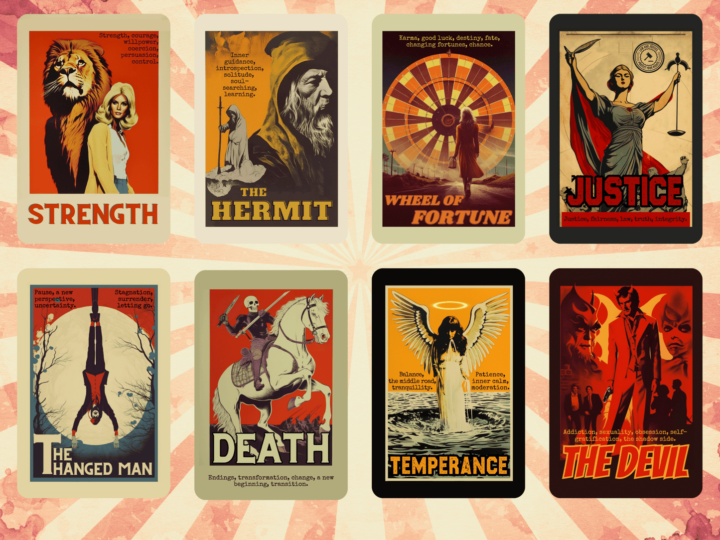 The Retro Poster Tarot 🍿 Classic tarot with a vintage cinema twist. - Hattie Thorn Tarot