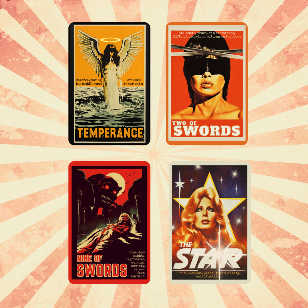 The Retro Poster Tarot 🍿 Classic tarot with a vintage cinema twist. - Hattie Thorn Tarot