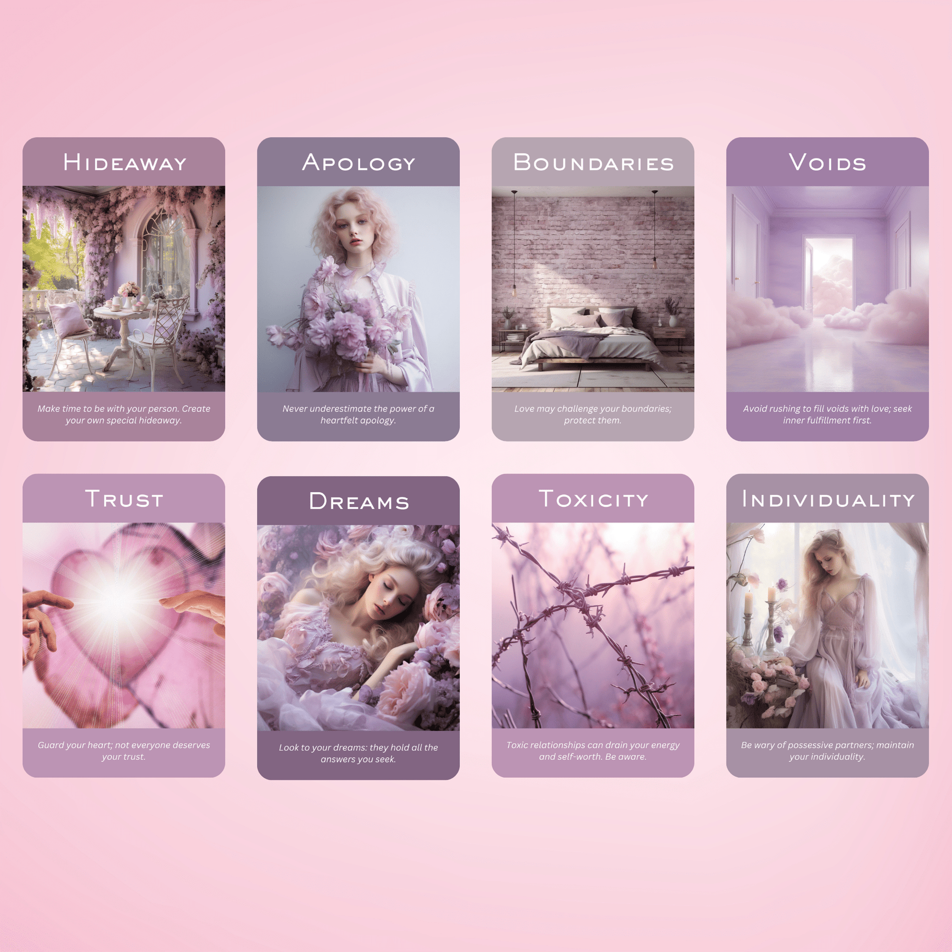 The Romance and Love Oracle 💕 Unlock the secrets of the heart with this soulful 50 - card love oracle. - Hattie Thorn Tarot