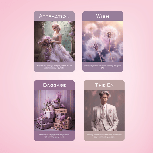 The Romance and Love Oracle 💕 Unlock the secrets of the heart with this soulful 50 - card love oracle. - Hattie Thorn Tarot