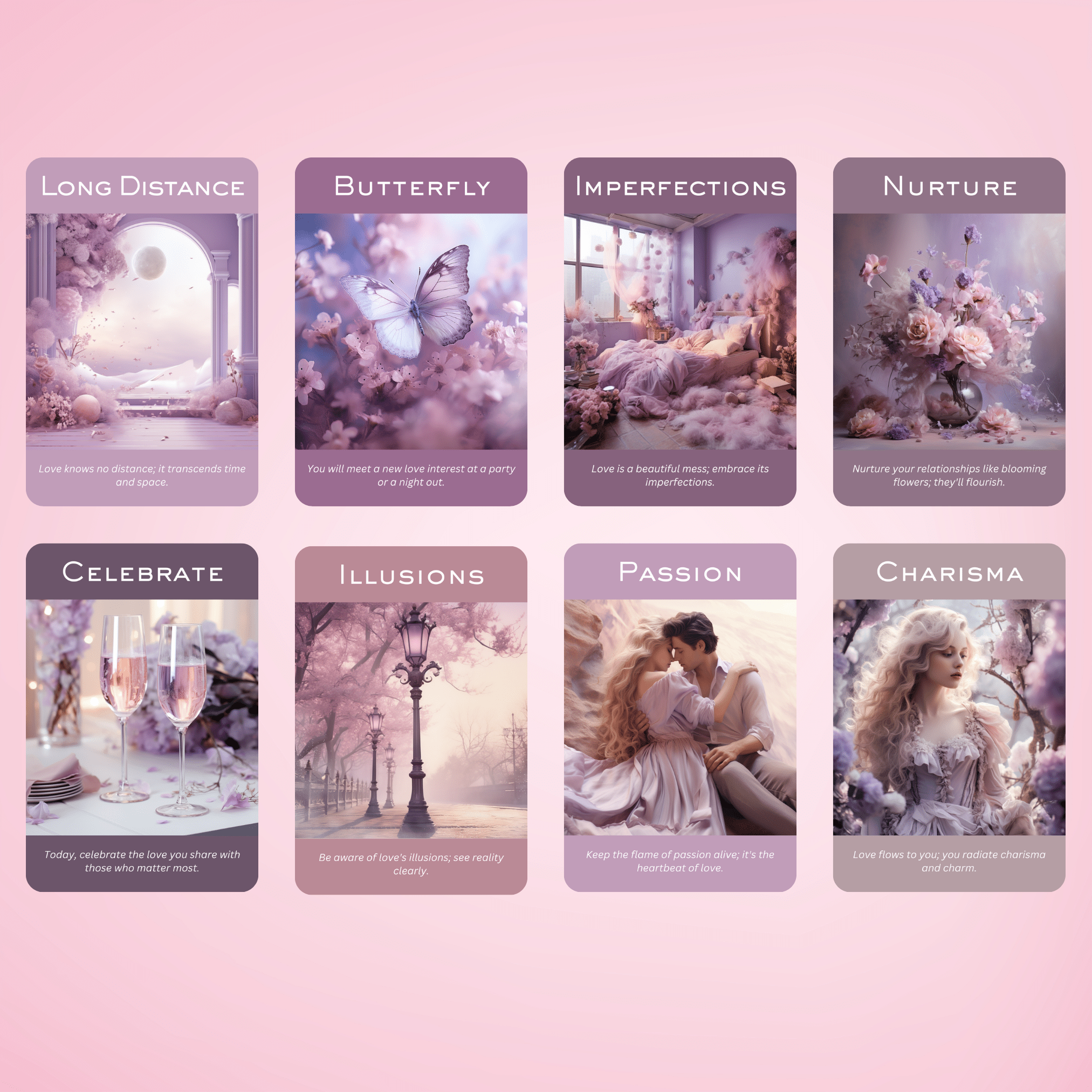 The Romance and Love Oracle 💕 Unlock the secrets of the heart with this soulful 50 - card love oracle. - Hattie Thorn Tarot