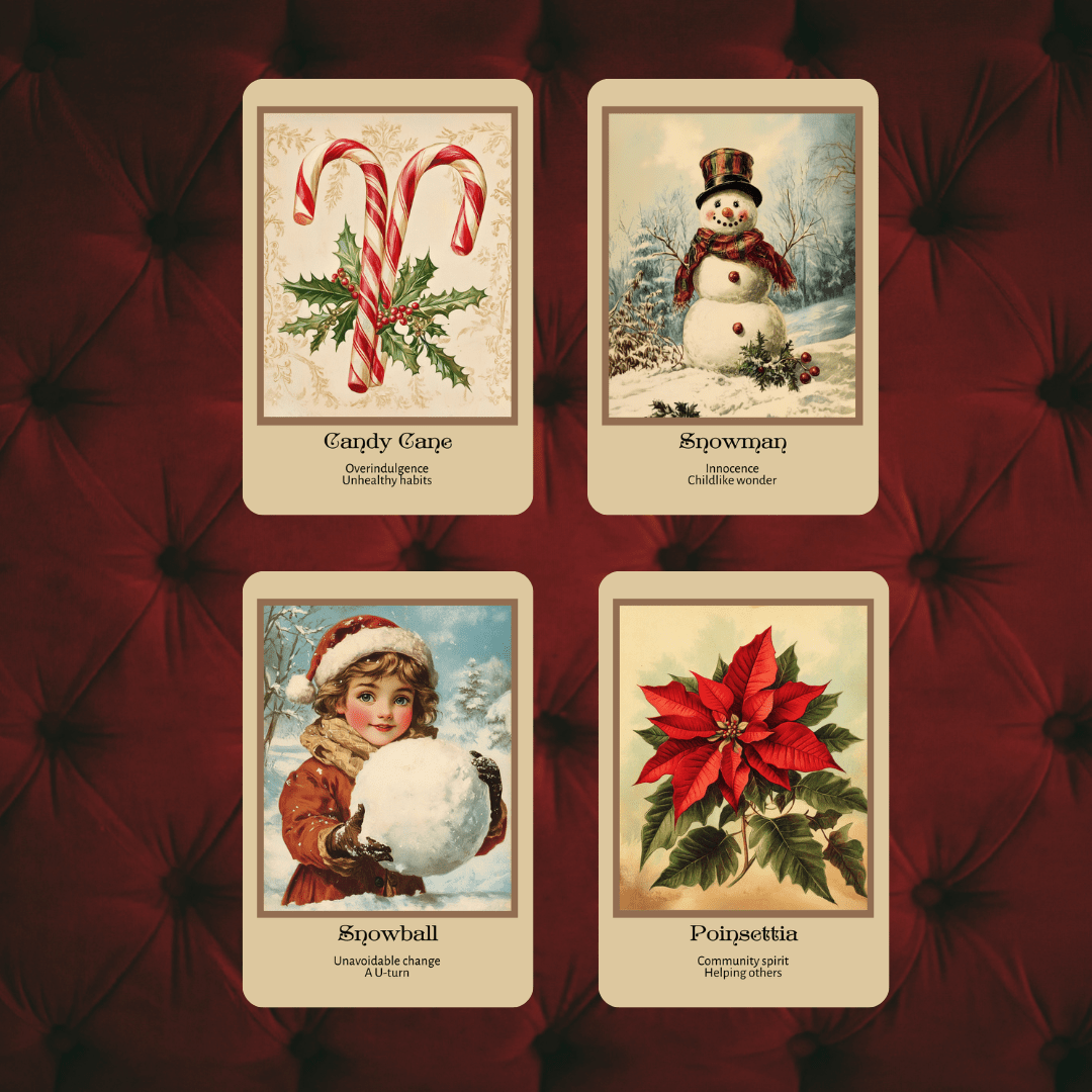 The Vintage Christmas Oracle 🎁 A 50 - card oracle deck filled with seasonal symbols, heartfelt wisdom, and old - fashioned magic - Hattie Thorn Tarot