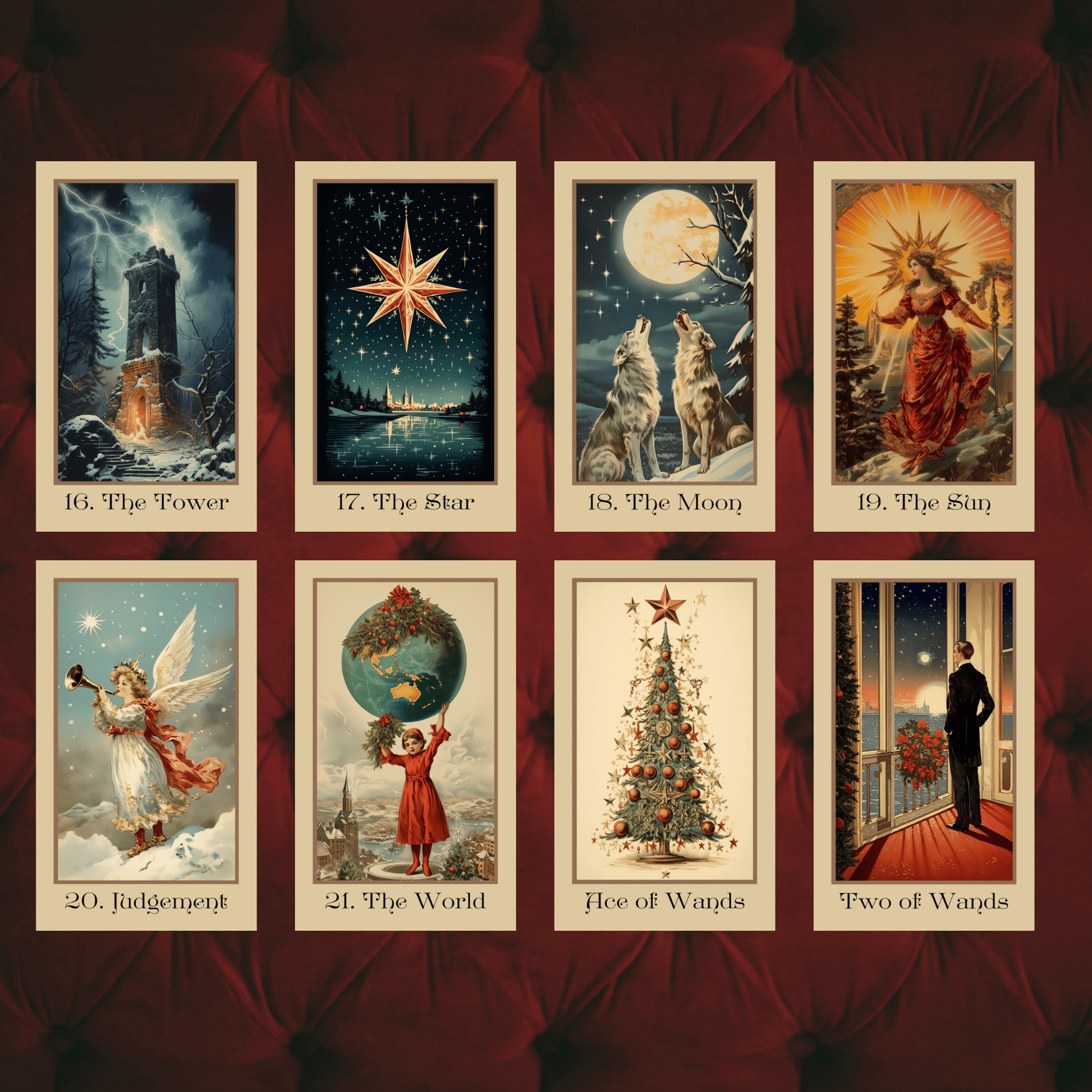 The Vintage Christmas Tarot 🎁 A 78 - card tarot deck steeped in Victorian yuletide elegance and festive nostalgia - Hattie Thorn Tarot