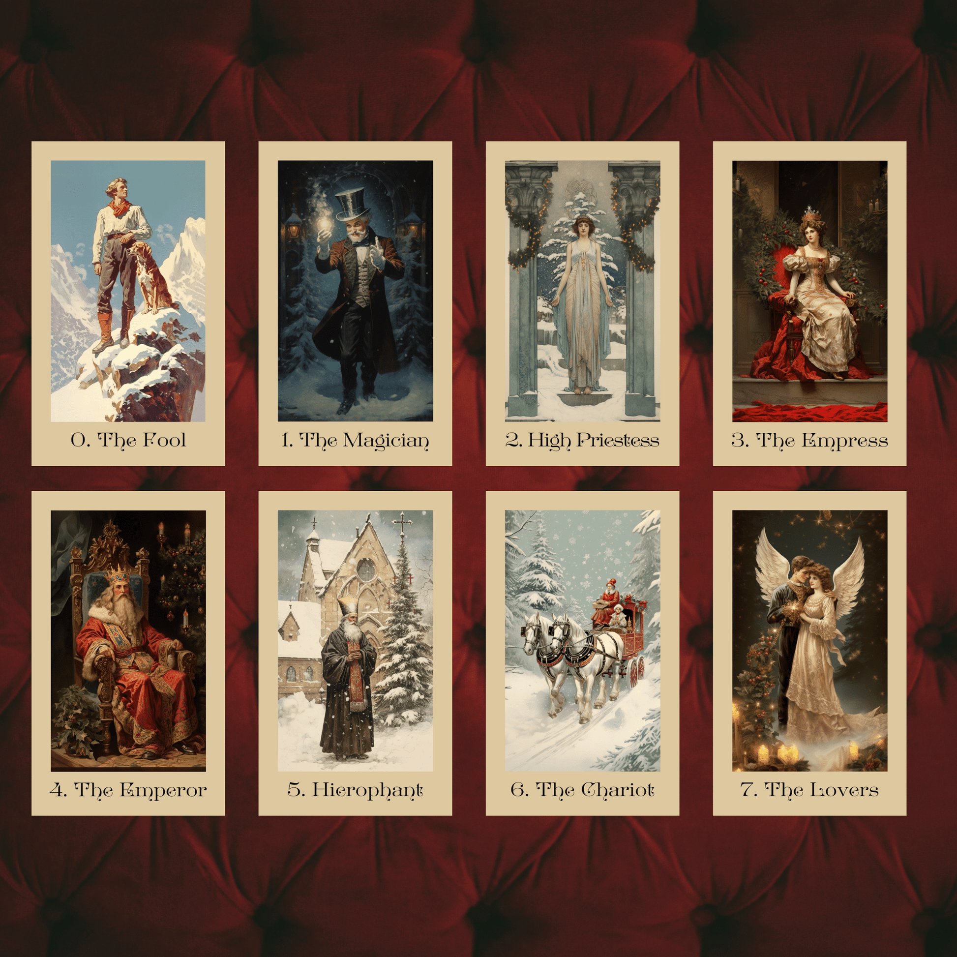 The Vintage Christmas Tarot 🎁 A 78 - card tarot deck steeped in Victorian yuletide elegance and festive nostalgia - Hattie Thorn Tarot