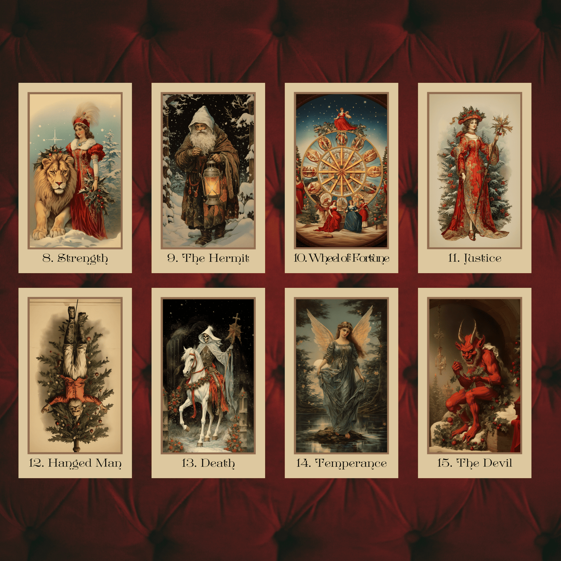 The Vintage Christmas Tarot 🎁 A 78 - card tarot deck steeped in Victorian yuletide elegance and festive nostalgia - Hattie Thorn Tarot