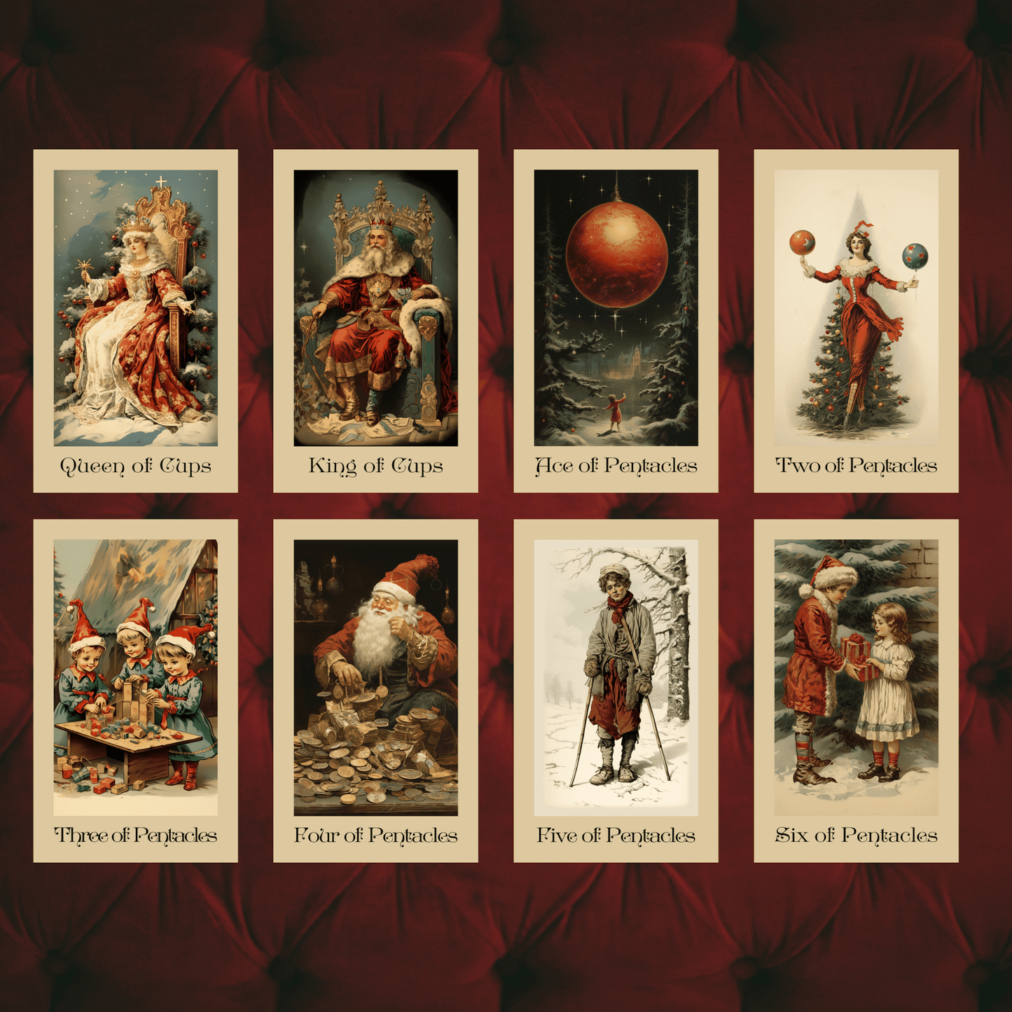 The Vintage Christmas Tarot 🎁 A 78 - card tarot deck steeped in Victorian yuletide elegance and festive nostalgia - Hattie Thorn Tarot