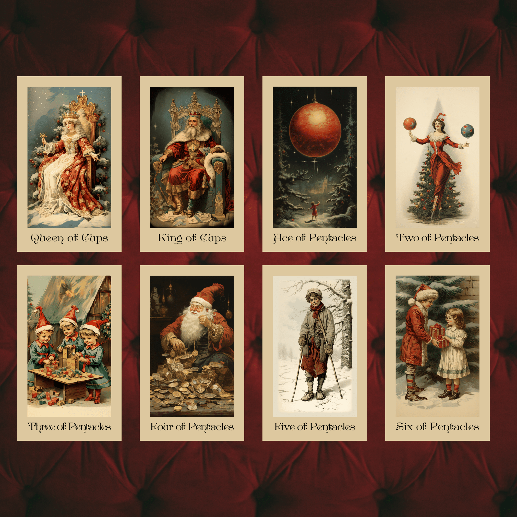 The Vintage Christmas Tarot 🎁 A 78 - card tarot deck steeped in Victorian yuletide elegance and festive nostalgia - Hattie Thorn Tarot
