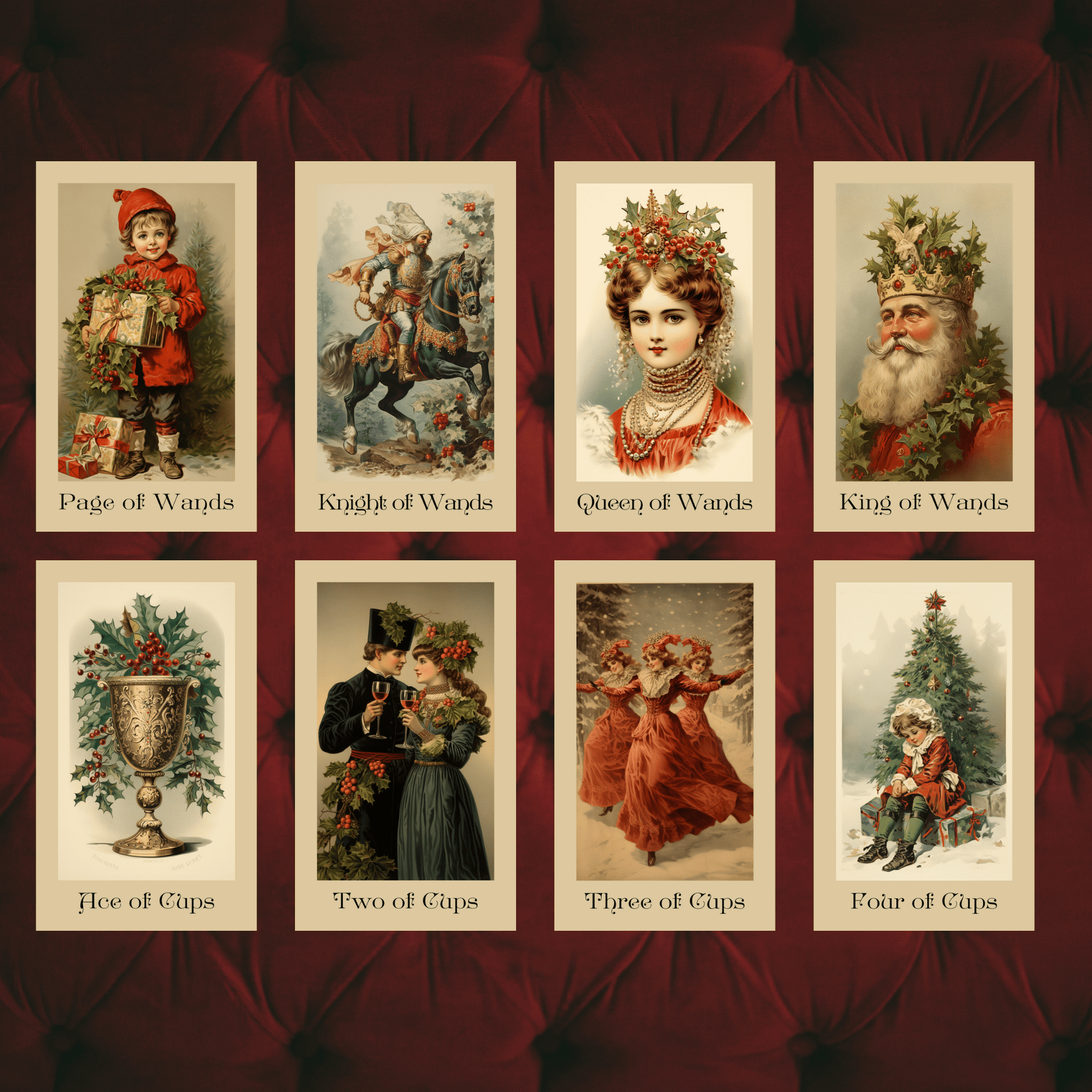 The Vintage Christmas Tarot 🎁 A 78 - card tarot deck steeped in Victorian yuletide elegance and festive nostalgia - Hattie Thorn Tarot