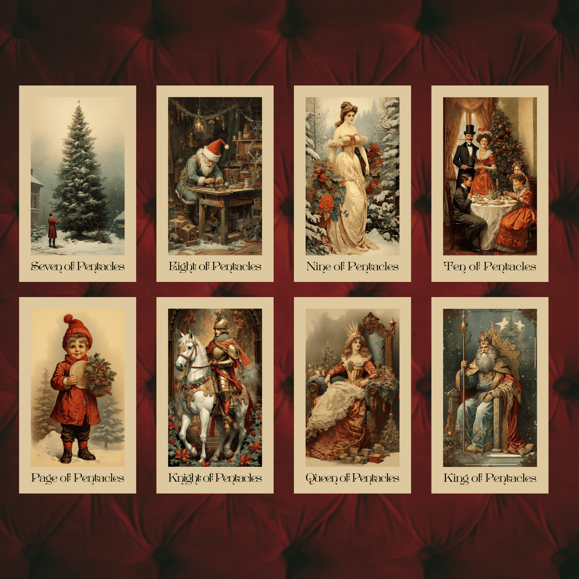 The Vintage Christmas Tarot 🎁 A 78 - card tarot deck steeped in Victorian yuletide elegance and festive nostalgia - Hattie Thorn Tarot
