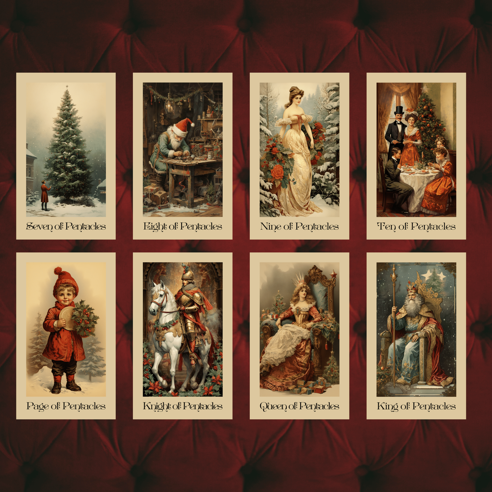 The Vintage Christmas Tarot 🎁 A 78 - card tarot deck steeped in Victorian yuletide elegance and festive nostalgia - Hattie Thorn Tarot