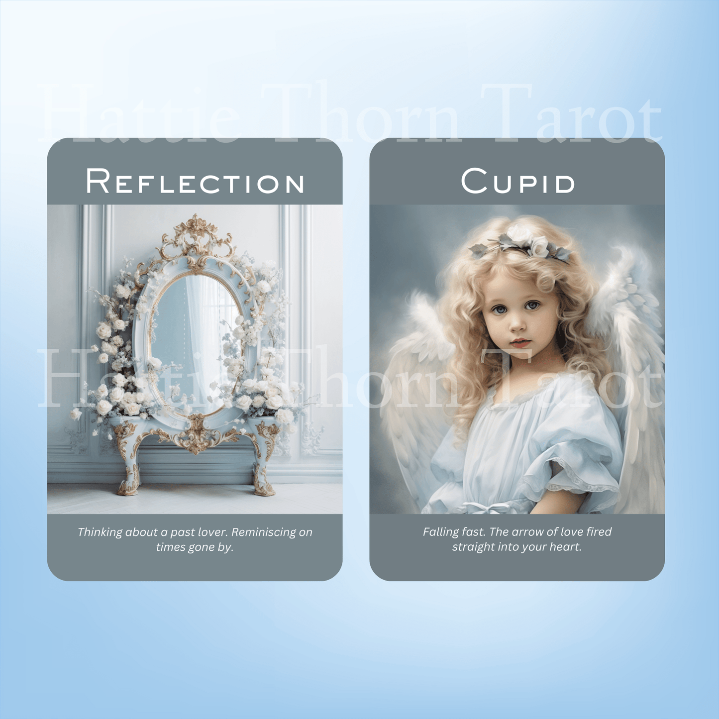 True Blue Romance and Love Oracle 💙 A dreamy 50 - card oracle exploring love, connection, and blue - tinted longing - Hattie Thorn Tarot