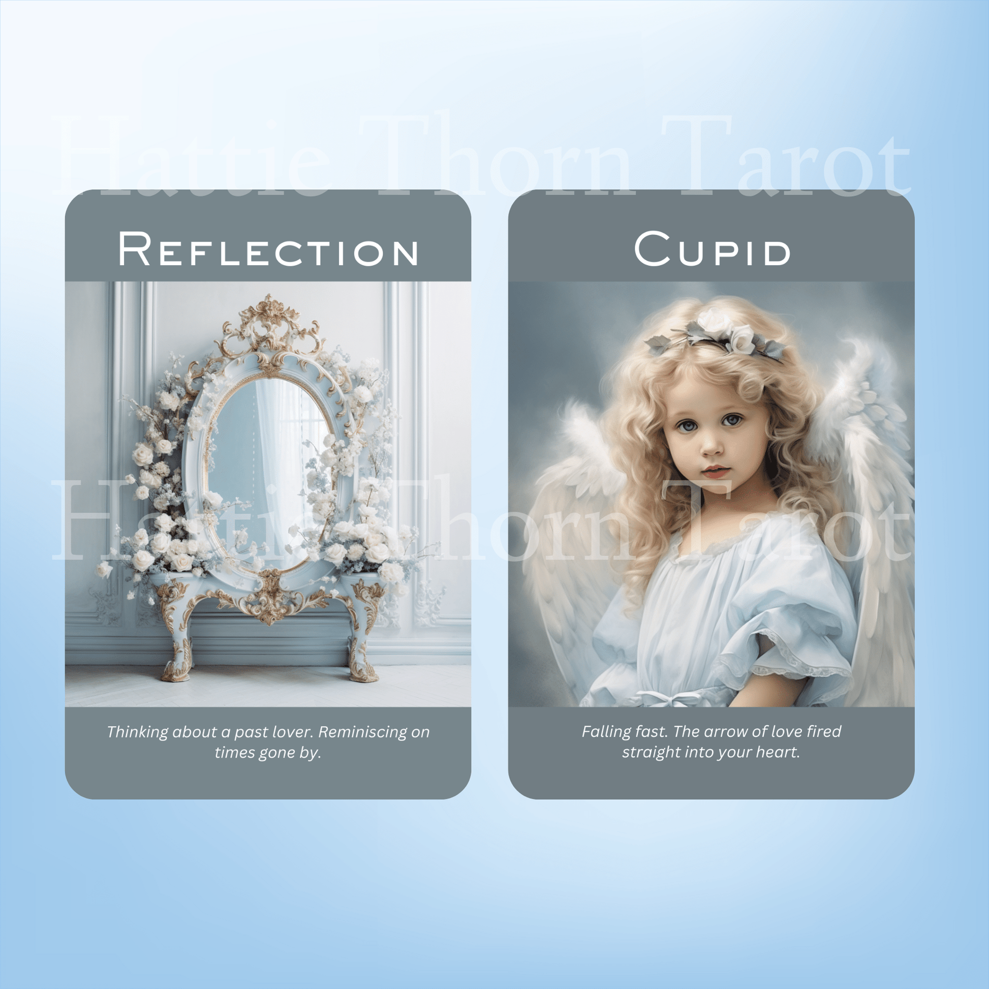 True Blue Romance and Love Oracle 💙 A dreamy 50 - card oracle exploring love, connection, and blue - tinted longing - Hattie Thorn Tarot