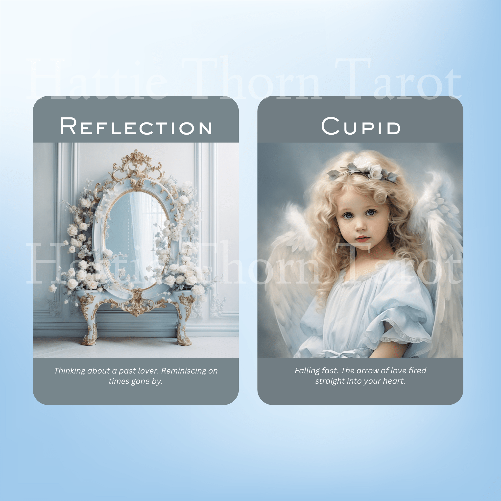 True Blue Romance and Love Oracle 💙 A dreamy 50 - card oracle exploring love, connection, and blue - tinted longing - Hattie Thorn Tarot