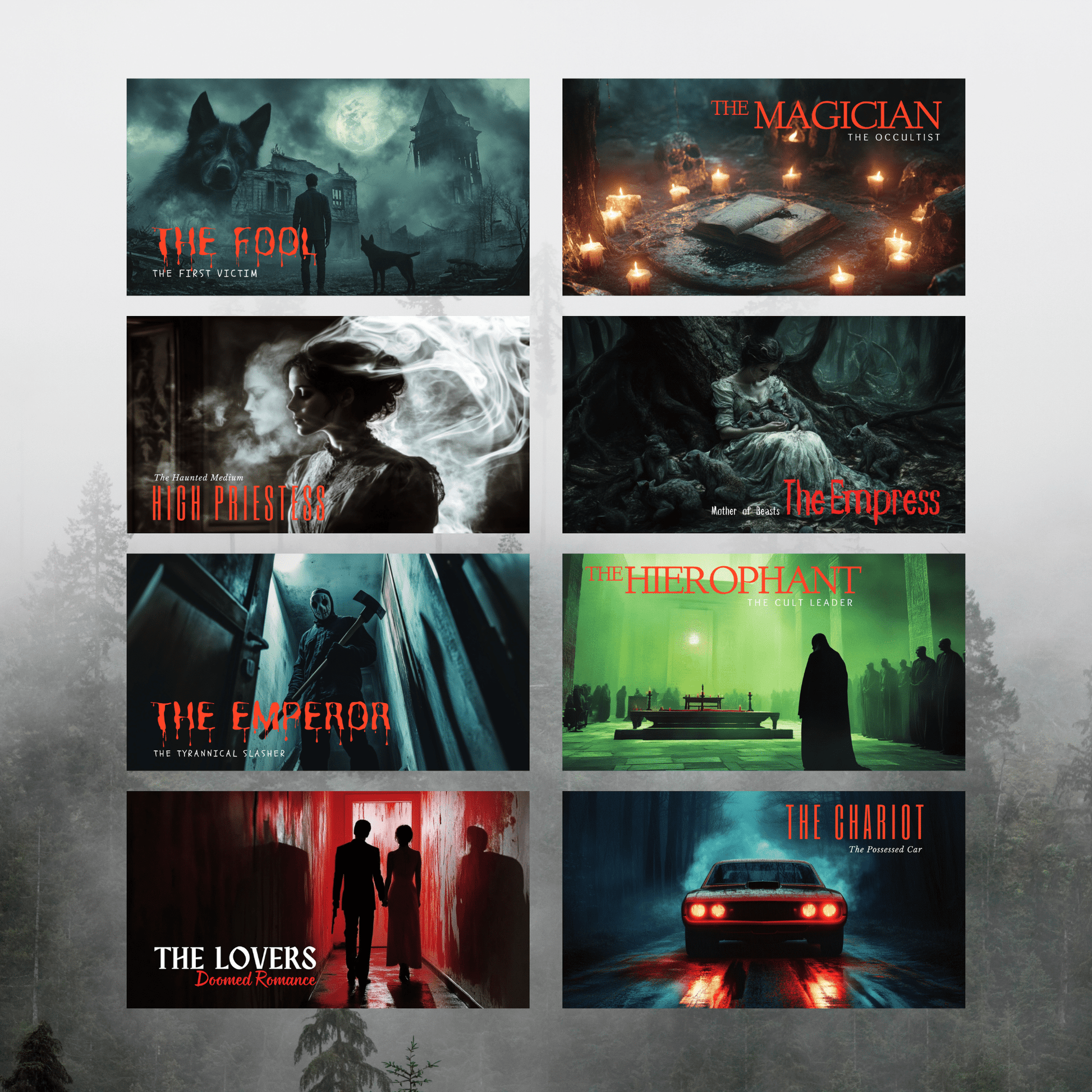 Twisted Tarot ♦ A cinematic tarot deck that reads like a horror movie still you can’t unsee. - Hattie Thorn Tarot