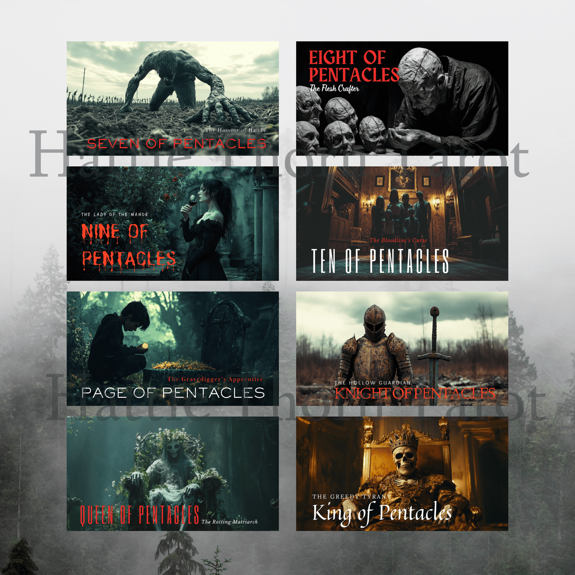 Twisted Tarot ♦ A cinematic tarot deck that reads like a horror movie still you can’t unsee. - Hattie Thorn Tarot