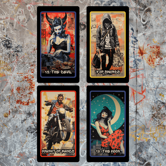 Urban Graffiti Tarot 🎨 Streetwise symbolism. Bold spirit. A tarot deck that speaks in spray paint. - Hattie Thorn Tarot