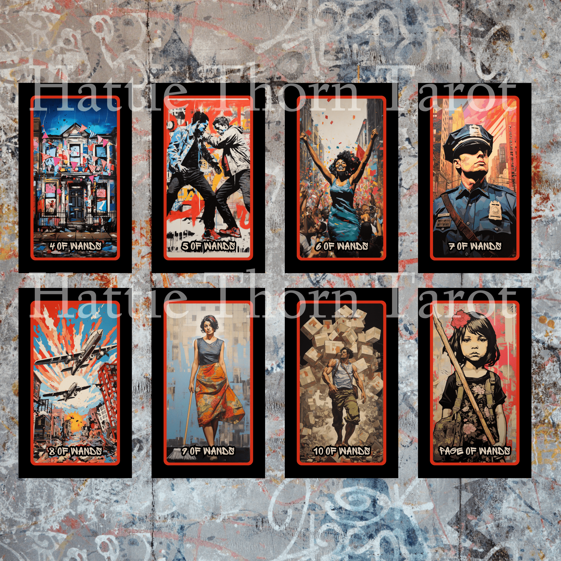 Urban Graffiti Tarot 🎨 Streetwise symbolism. Bold spirit. A tarot deck that speaks in spray paint. - Hattie Thorn Tarot