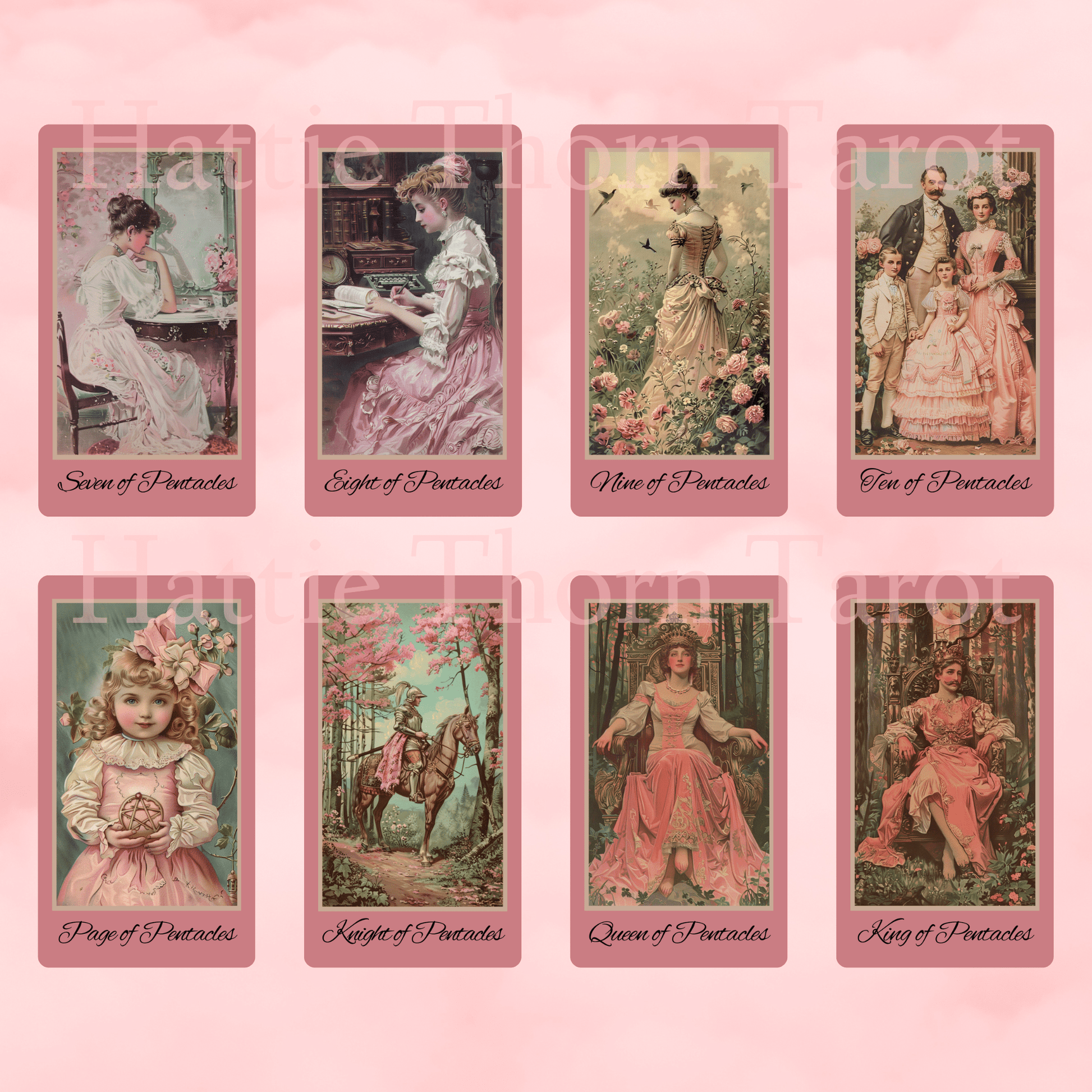 Victorian Muse Tarot 🎀 A pastel - pink tarot deck of antique elegance and burlesque whimsy - Hattie Thorn Tarot