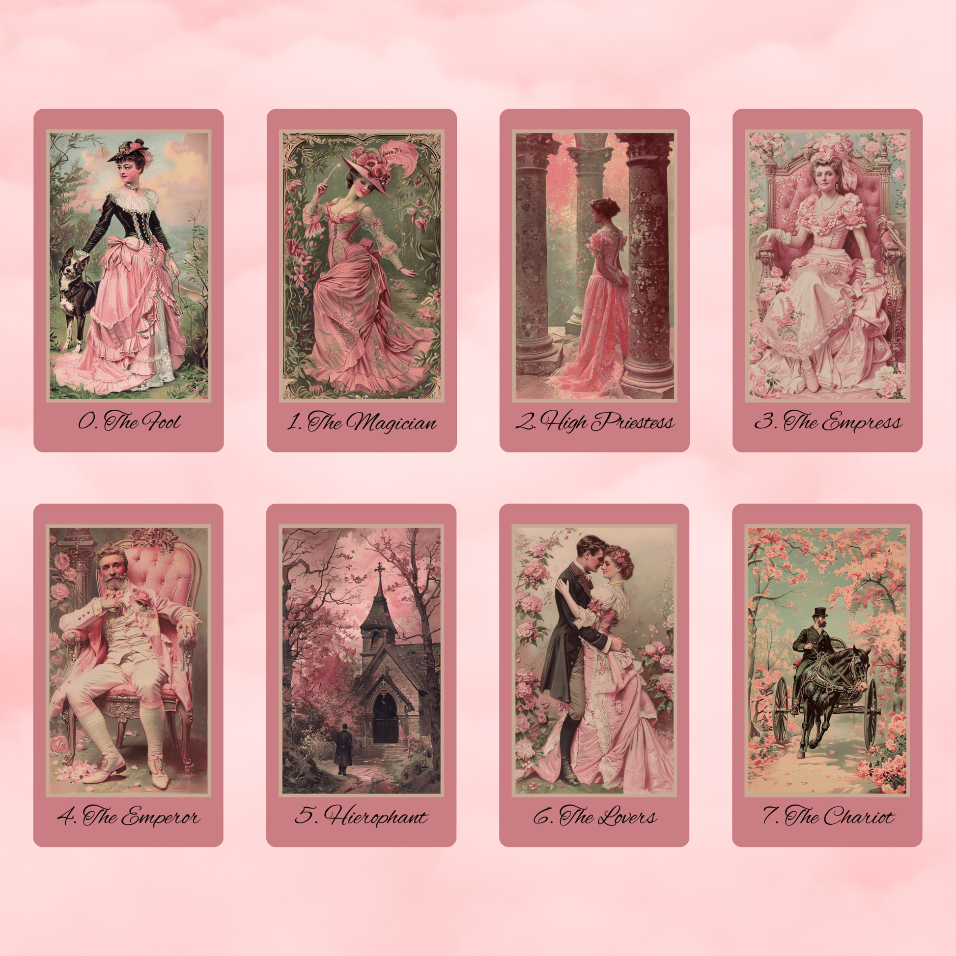 Victorian Muse Tarot 🎀 A pastel - pink tarot deck of antique elegance and burlesque whimsy - Hattie Thorn Tarot