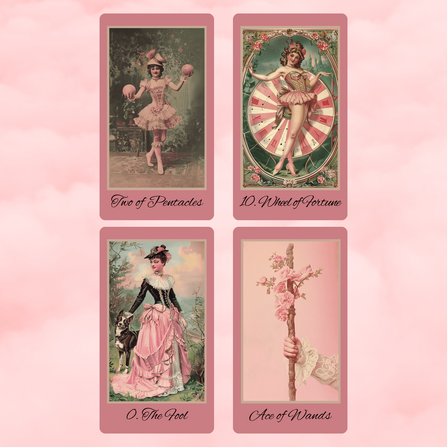 Victorian Muse Tarot 🎀 A pastel - pink tarot deck of antique elegance and burlesque whimsy - Hattie Thorn Tarot