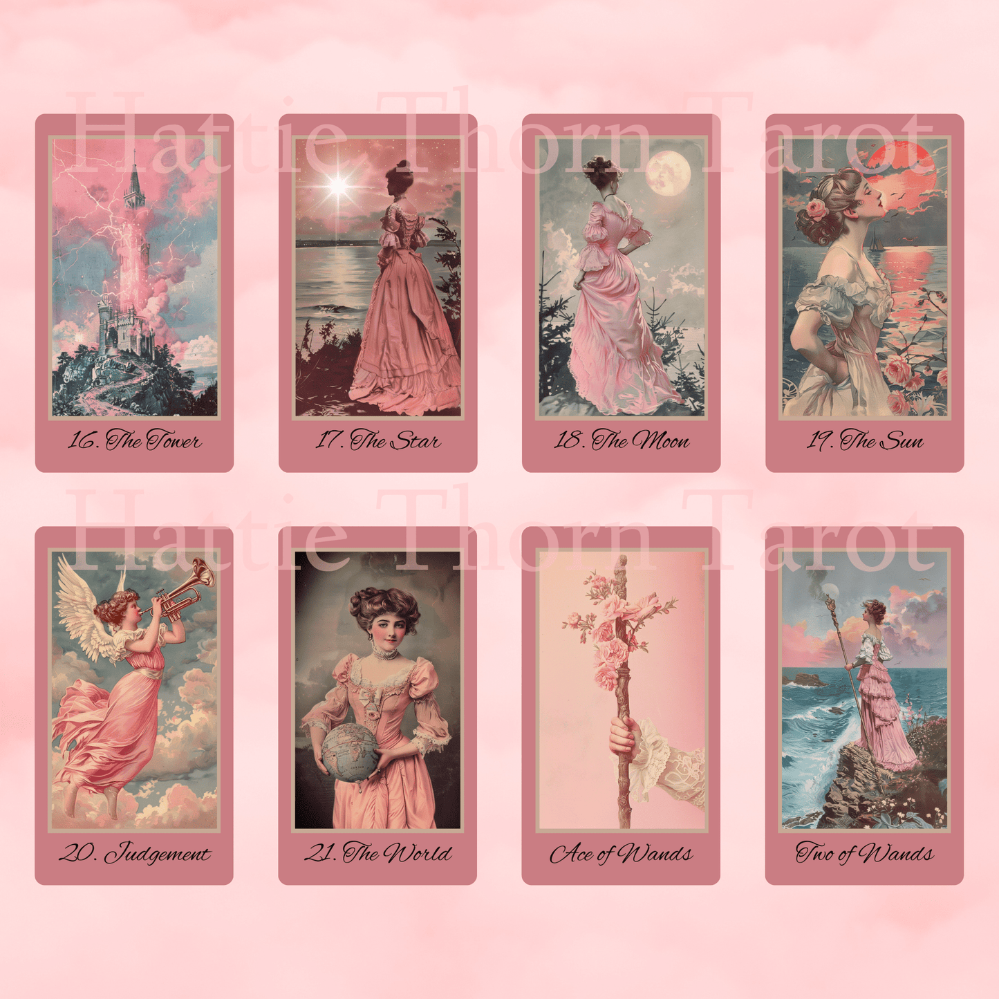 Victorian Muse Tarot 🎀 A pastel - pink tarot deck of antique elegance and burlesque whimsy - Hattie Thorn Tarot