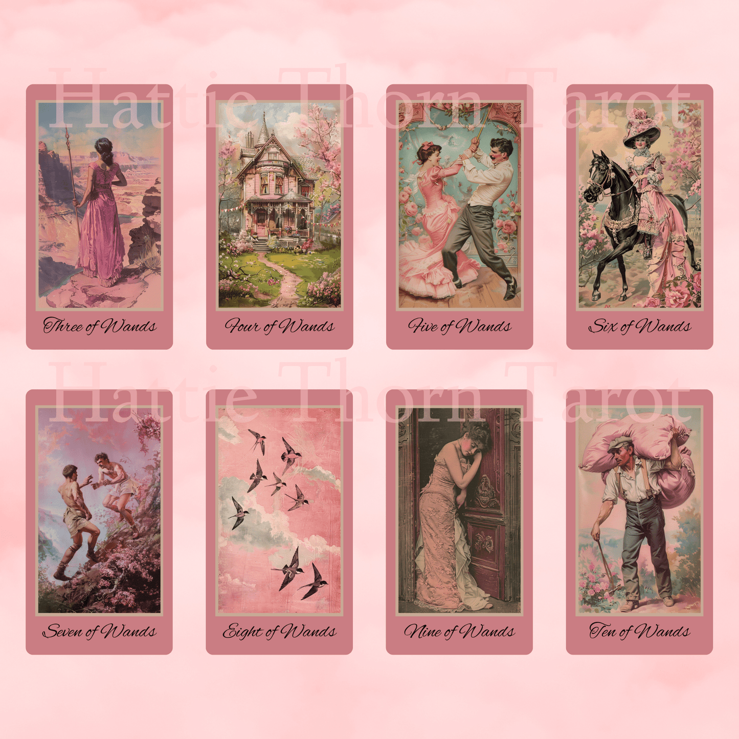 Victorian Muse Tarot 🎀 A pastel - pink tarot deck of antique elegance and burlesque whimsy - Hattie Thorn Tarot