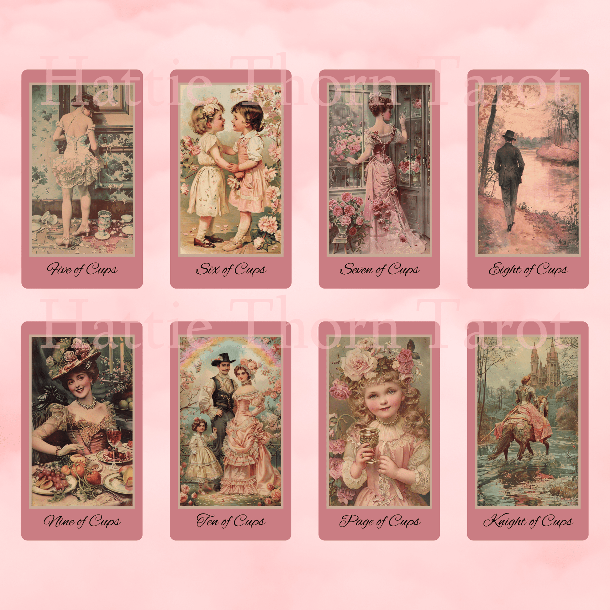 Victorian Muse Tarot 🎀 A pastel - pink tarot deck of antique elegance and burlesque whimsy - Hattie Thorn Tarot