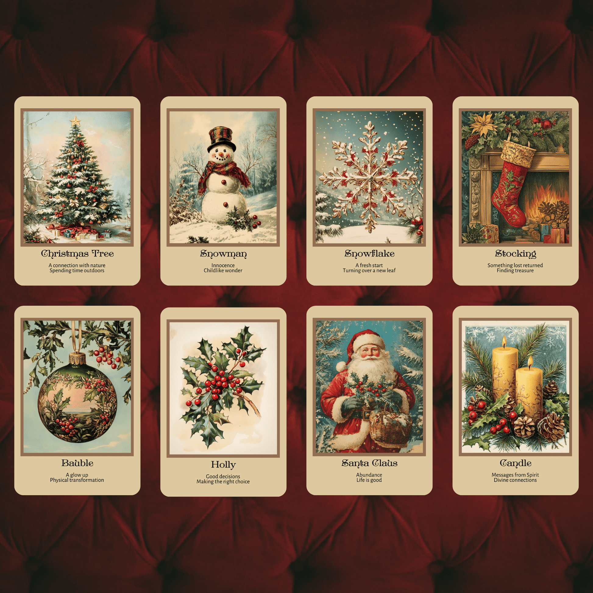 Vintage Christmas Tarot & Oracle Bundle 🎁 A nostalgic 2 - deck set inspired by Victorian yuletide charm and holiday wonder - Hattie Thorn Tarot