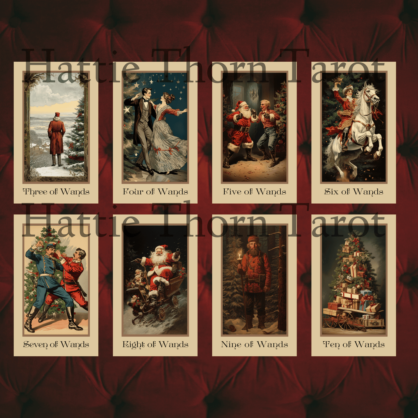 Vintage Christmas Tarot & Oracle Bundle 🎁 A nostalgic 2 - deck set inspired by Victorian yuletide charm and holiday wonder - Hattie Thorn Tarot