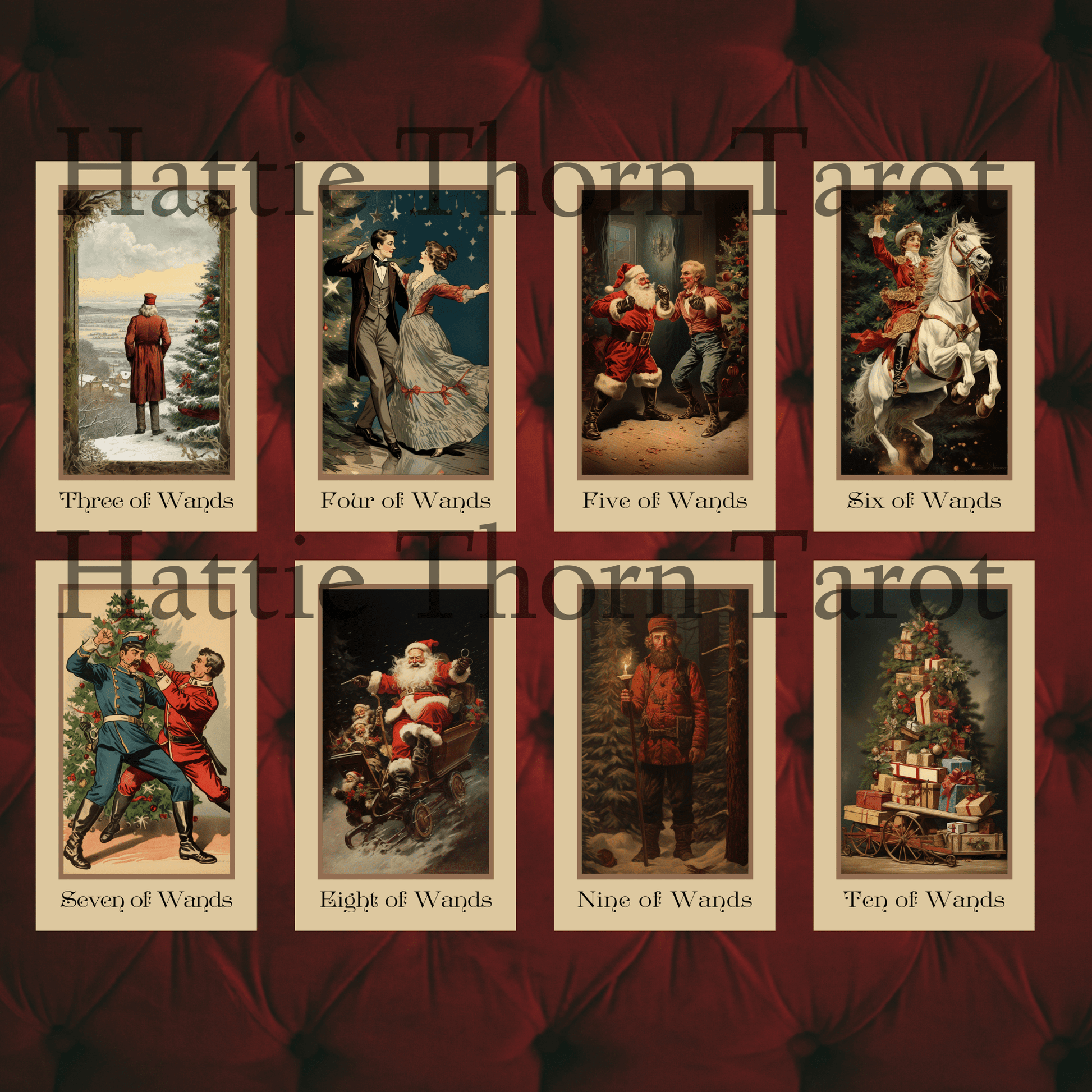 Vintage Christmas Tarot & Oracle Bundle 🎁 A nostalgic 2 - deck set inspired by Victorian yuletide charm and holiday wonder - Hattie Thorn Tarot