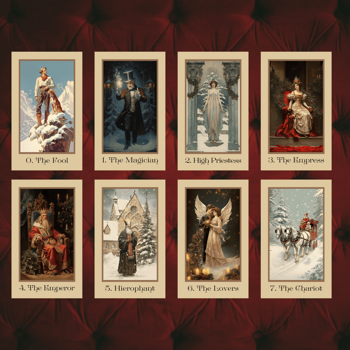 Vintage Christmas Tarot & Oracle Bundle 🎁 A nostalgic 2 - deck set inspired by Victorian yuletide charm and holiday wonder - Hattie Thorn Tarot