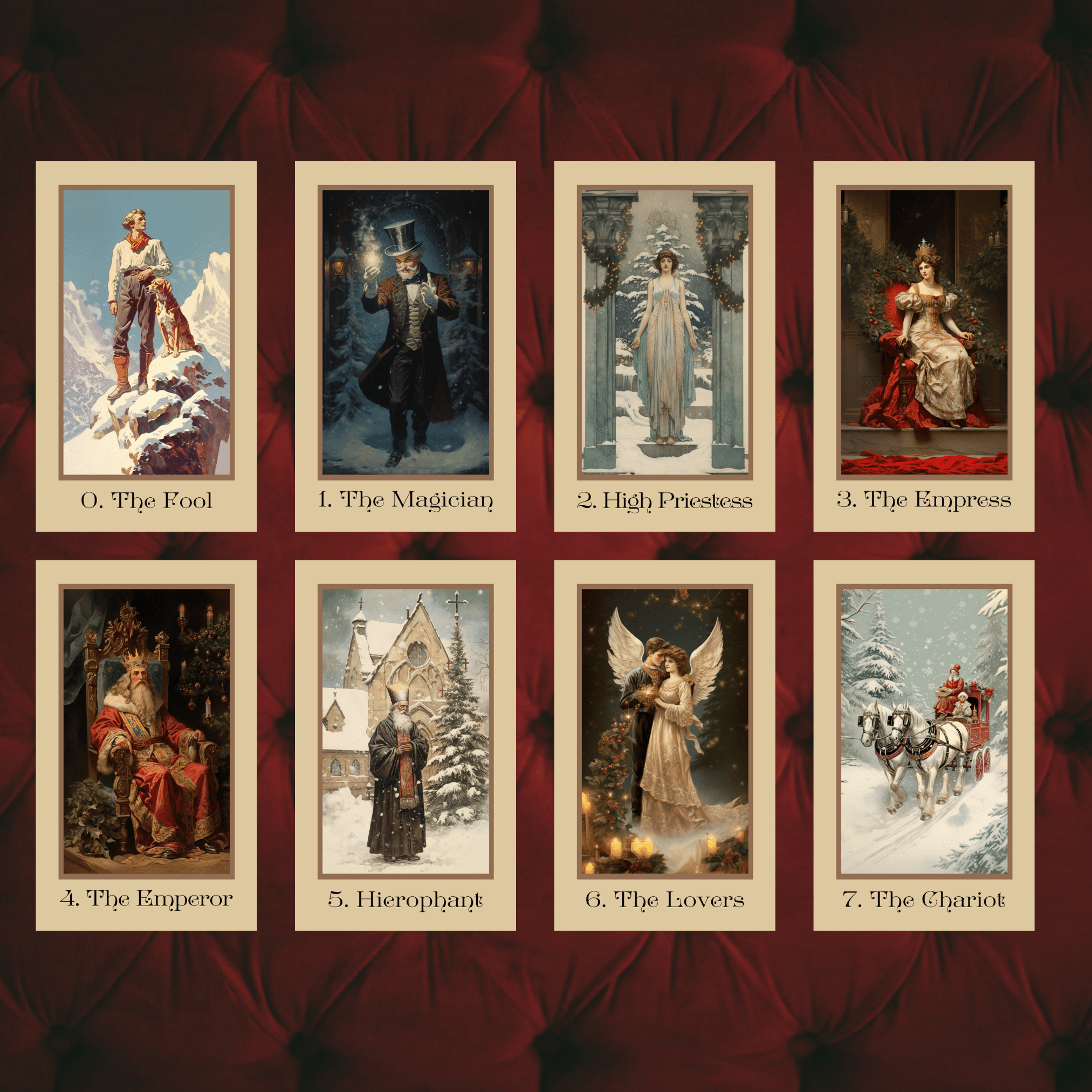 Vintage Christmas Tarot & Oracle Bundle 🎁 A nostalgic 2 - deck set inspired by Victorian yuletide charm and holiday wonder - Hattie Thorn Tarot