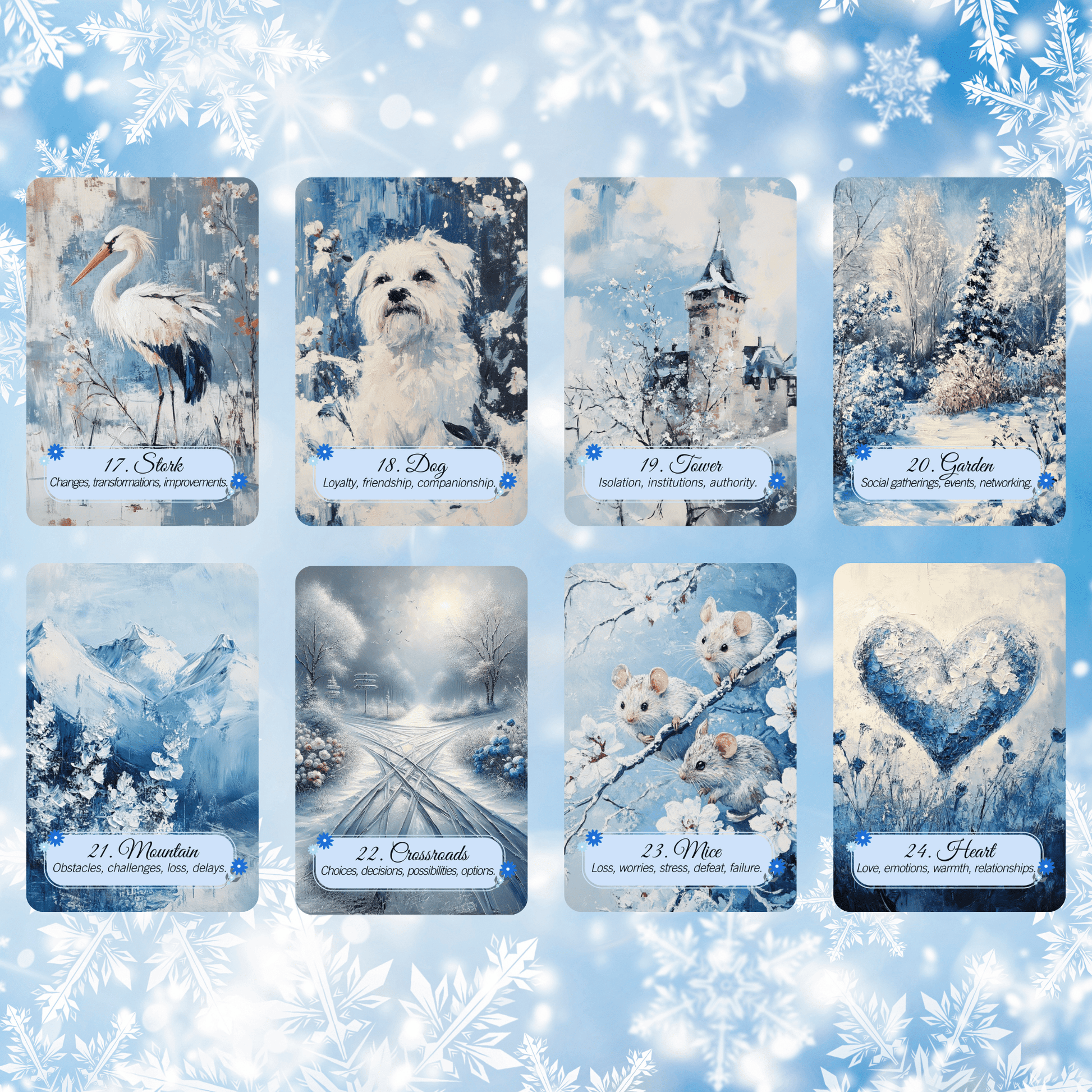 Winter Pastures Lenormand ❄️ A 45 - card Lenormand - style deck with built - in meanings for intuitive, oracle - style readings - Hattie Thorn Tarot