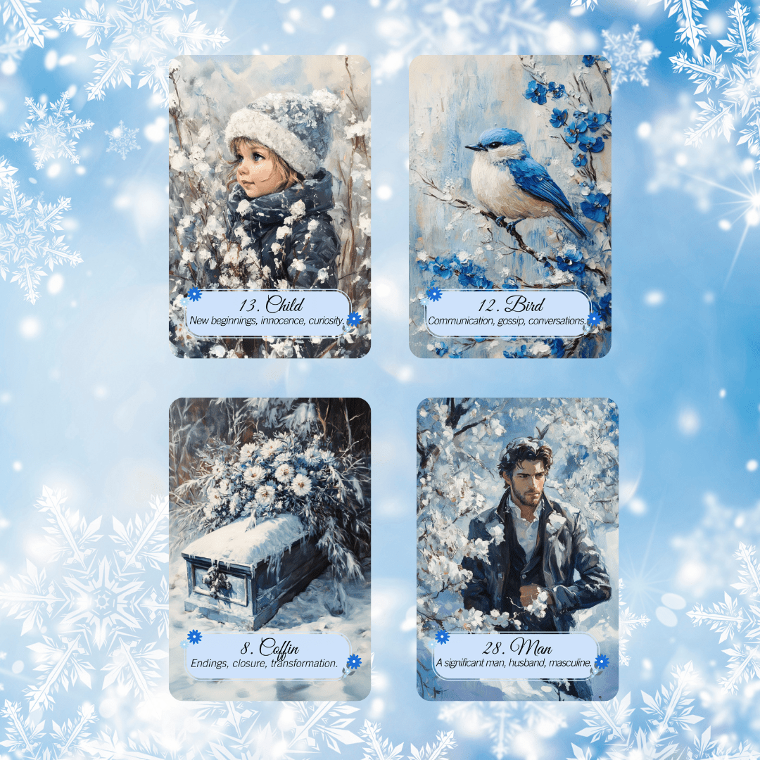 Winter Pastures Lenormand ❄️ A 45 - card Lenormand - style deck with built - in meanings for intuitive, oracle - style readings - Hattie Thorn Tarot