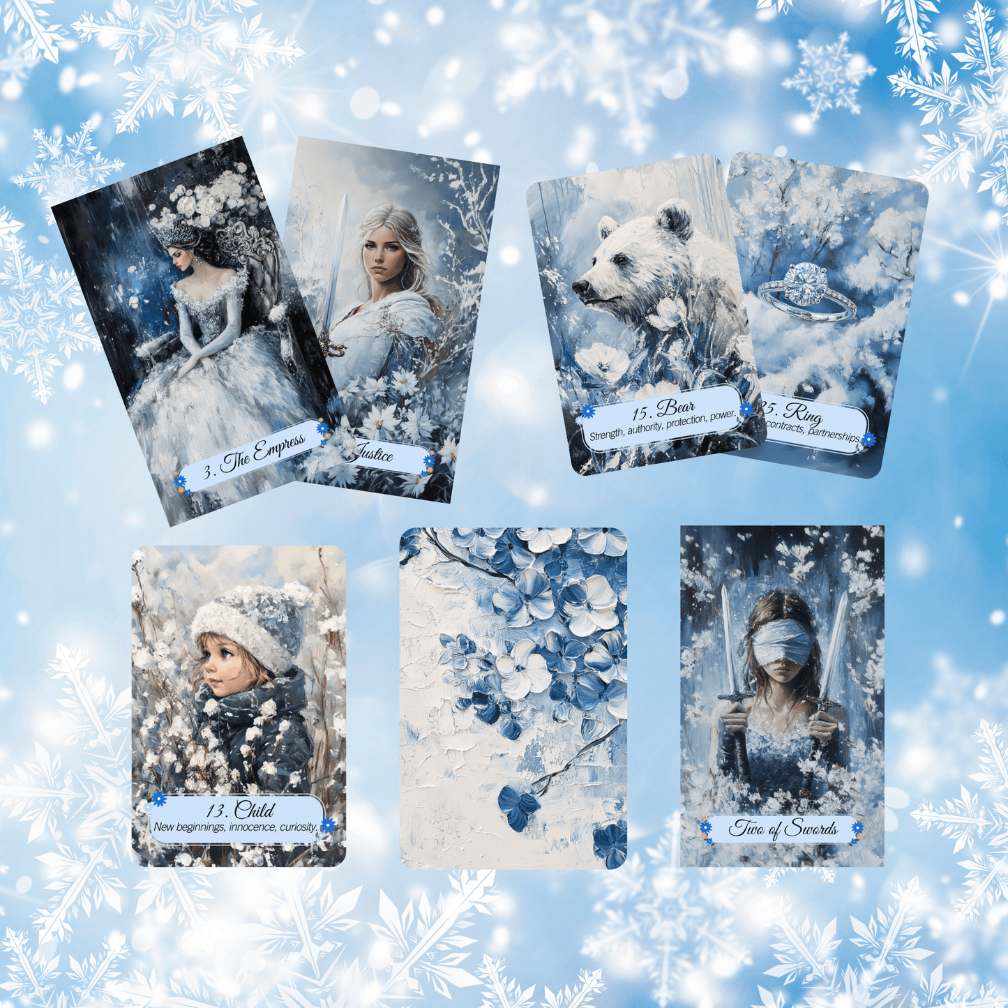 Winter Pastures Tarot & Lenormand Bundle ❄️ A serene 2 - deck bundle capturing the quiet beauty and inner wisdom of winter - Hattie Thorn Tarot