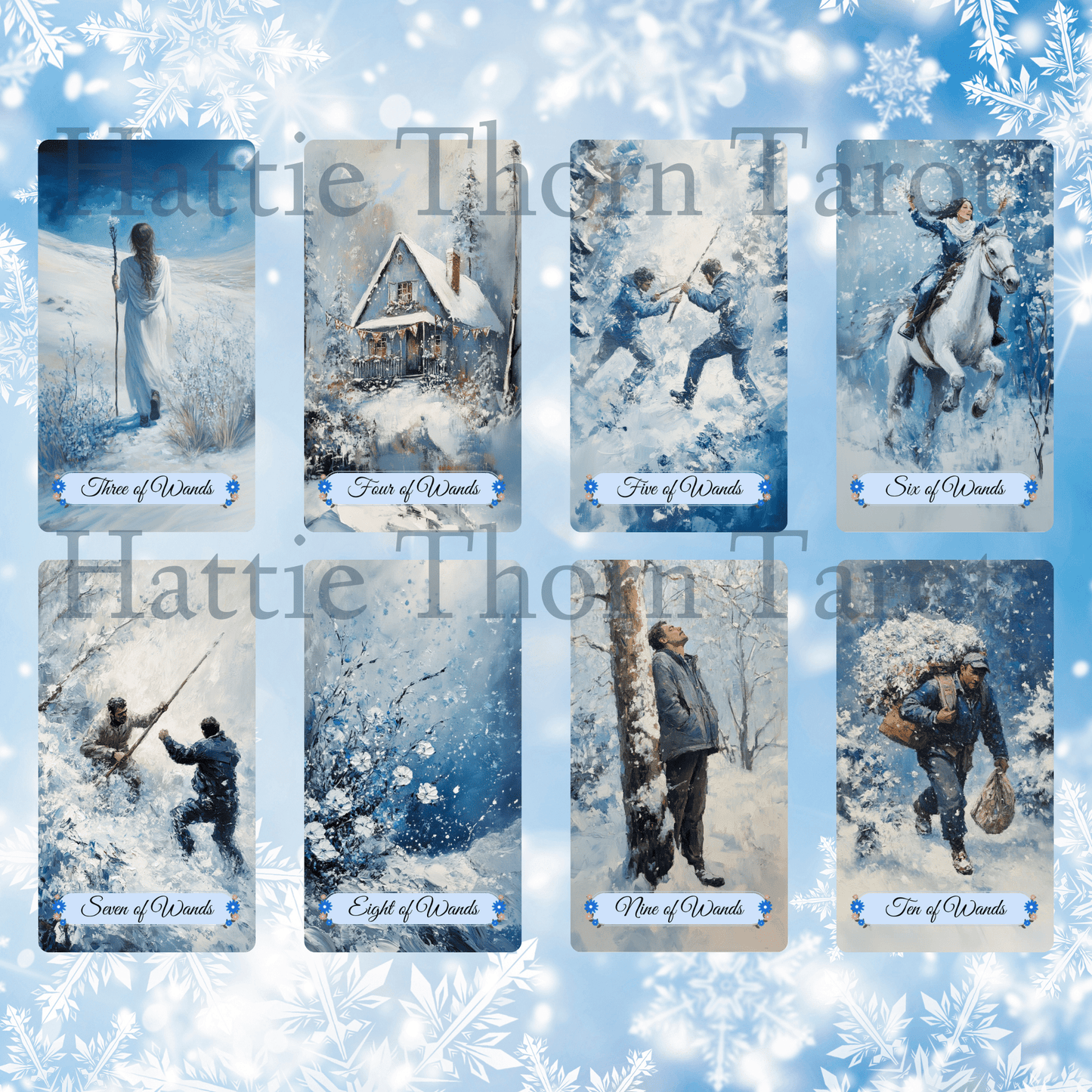 Winter Pastures Tarot & Lenormand Bundle ❄️ A serene 2 - deck bundle capturing the quiet beauty and inner wisdom of winter - Hattie Thorn Tarot