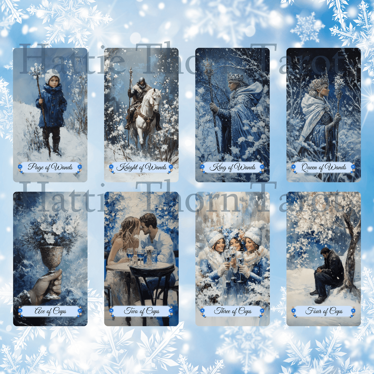Winter Pastures Tarot & Lenormand Bundle ❄️ A serene 2 - deck bundle capturing the quiet beauty and inner wisdom of winter - Hattie Thorn Tarot