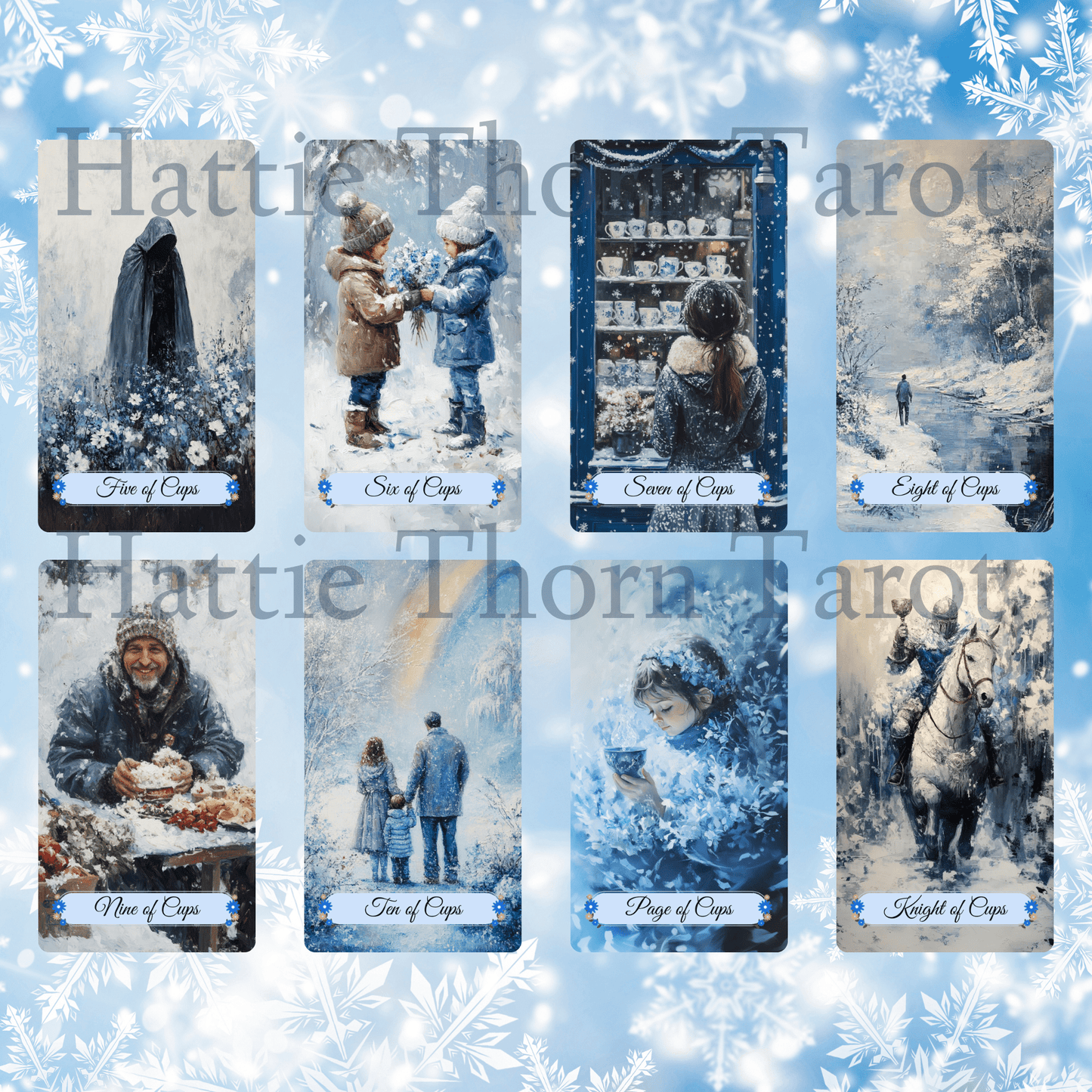 Winter Pastures Tarot & Lenormand Bundle ❄️ A serene 2 - deck bundle capturing the quiet beauty and inner wisdom of winter - Hattie Thorn Tarot