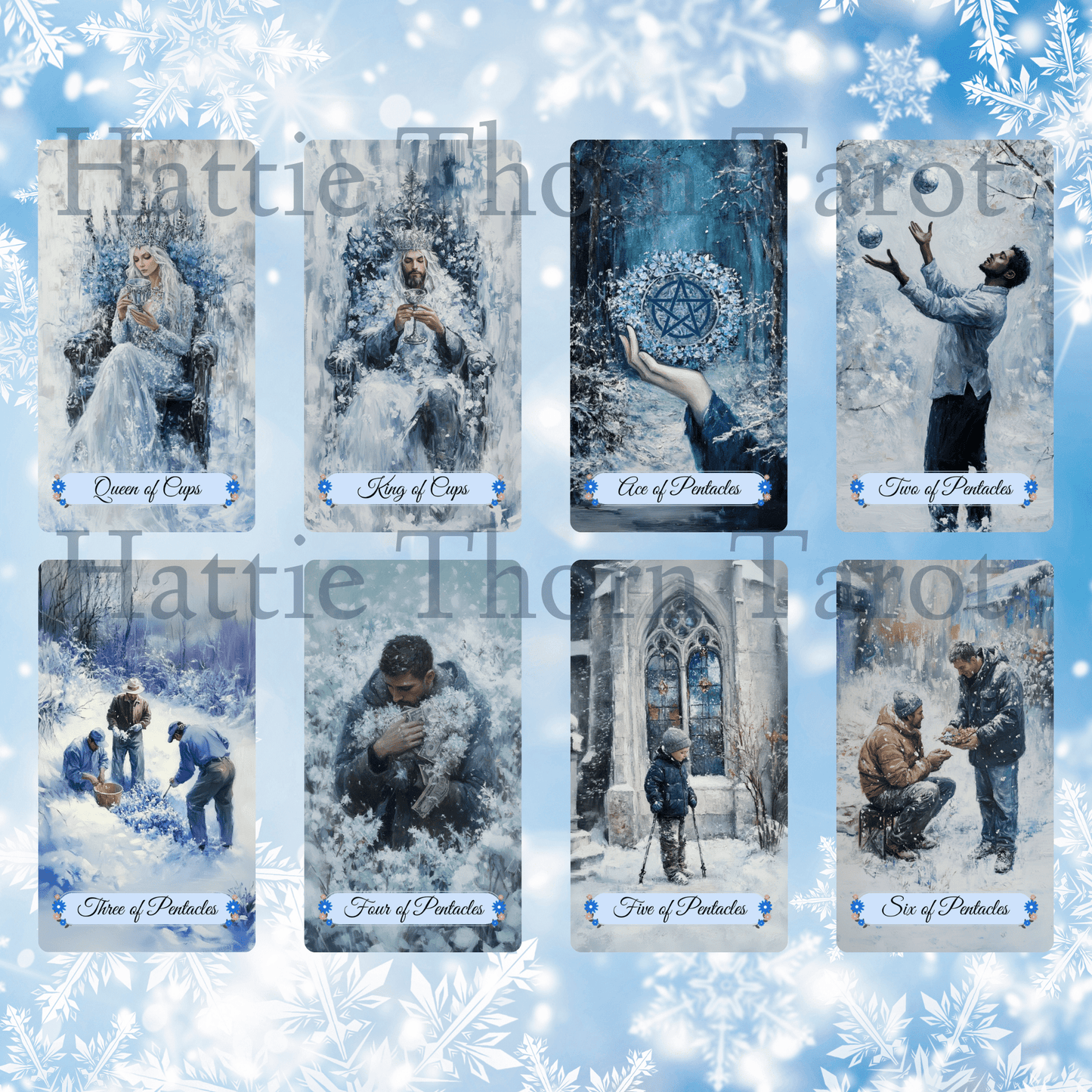 Winter Pastures Tarot & Lenormand Bundle ❄️ A serene 2 - deck bundle capturing the quiet beauty and inner wisdom of winter - Hattie Thorn Tarot