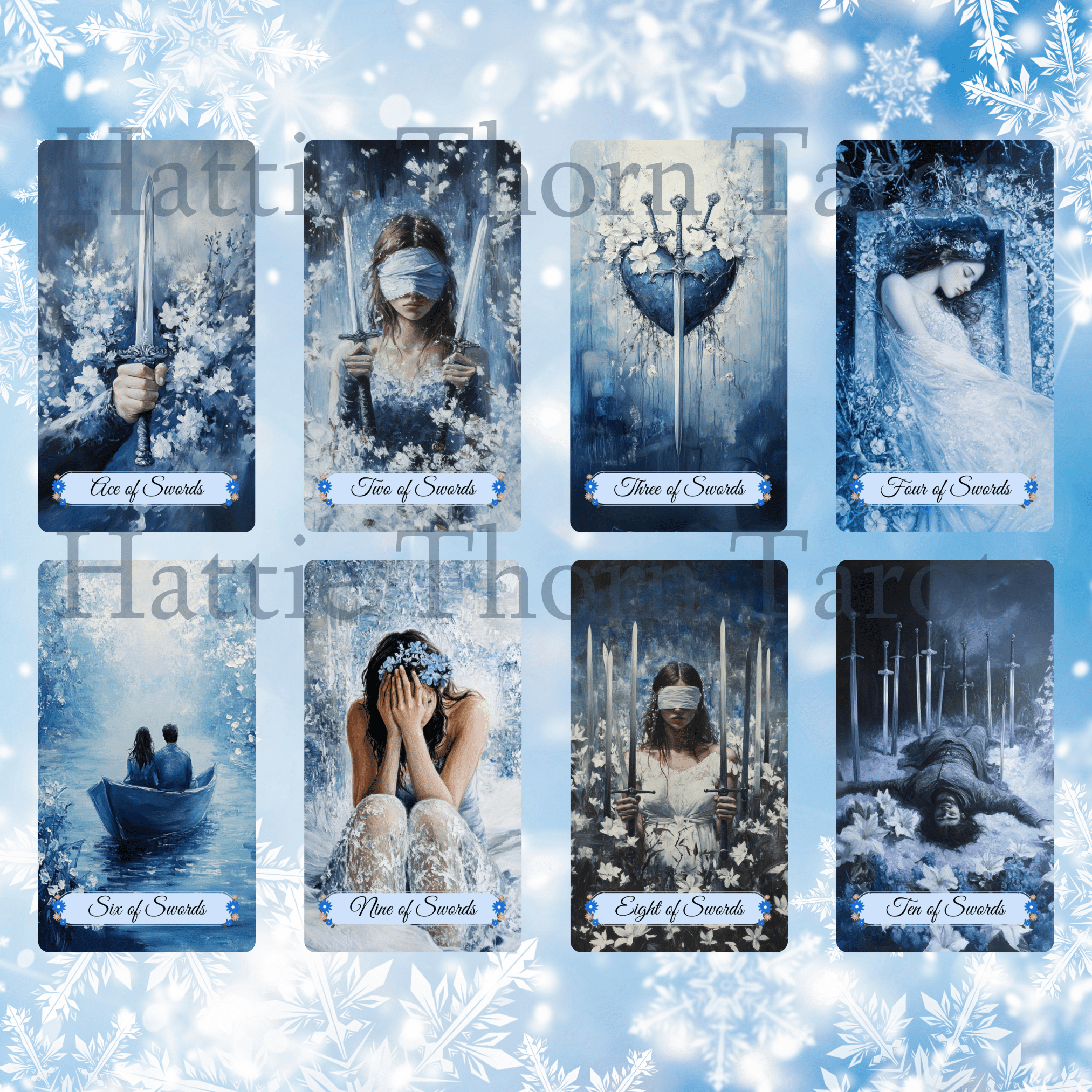 Winter Pastures Tarot & Lenormand Bundle ❄️ A serene 2 - deck bundle capturing the quiet beauty and inner wisdom of winter - Hattie Thorn Tarot