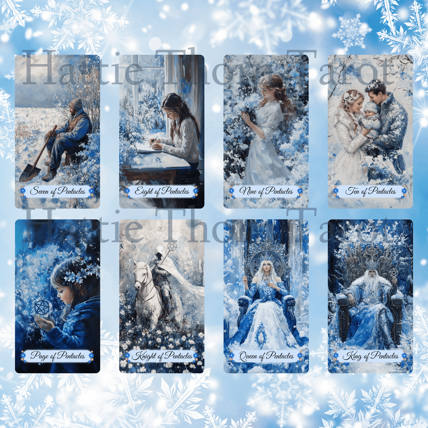 Winter Pastures Tarot & Lenormand Bundle ❄️ A serene 2 - deck bundle capturing the quiet beauty and inner wisdom of winter - Hattie Thorn Tarot