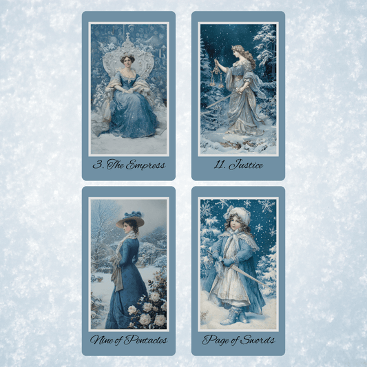 Wintertide Tarot 🌨️ A soft - spoken 78 - card deck for solstice readings, frosted truths, and lamplit stillness. - Hattie Thorn Tarot